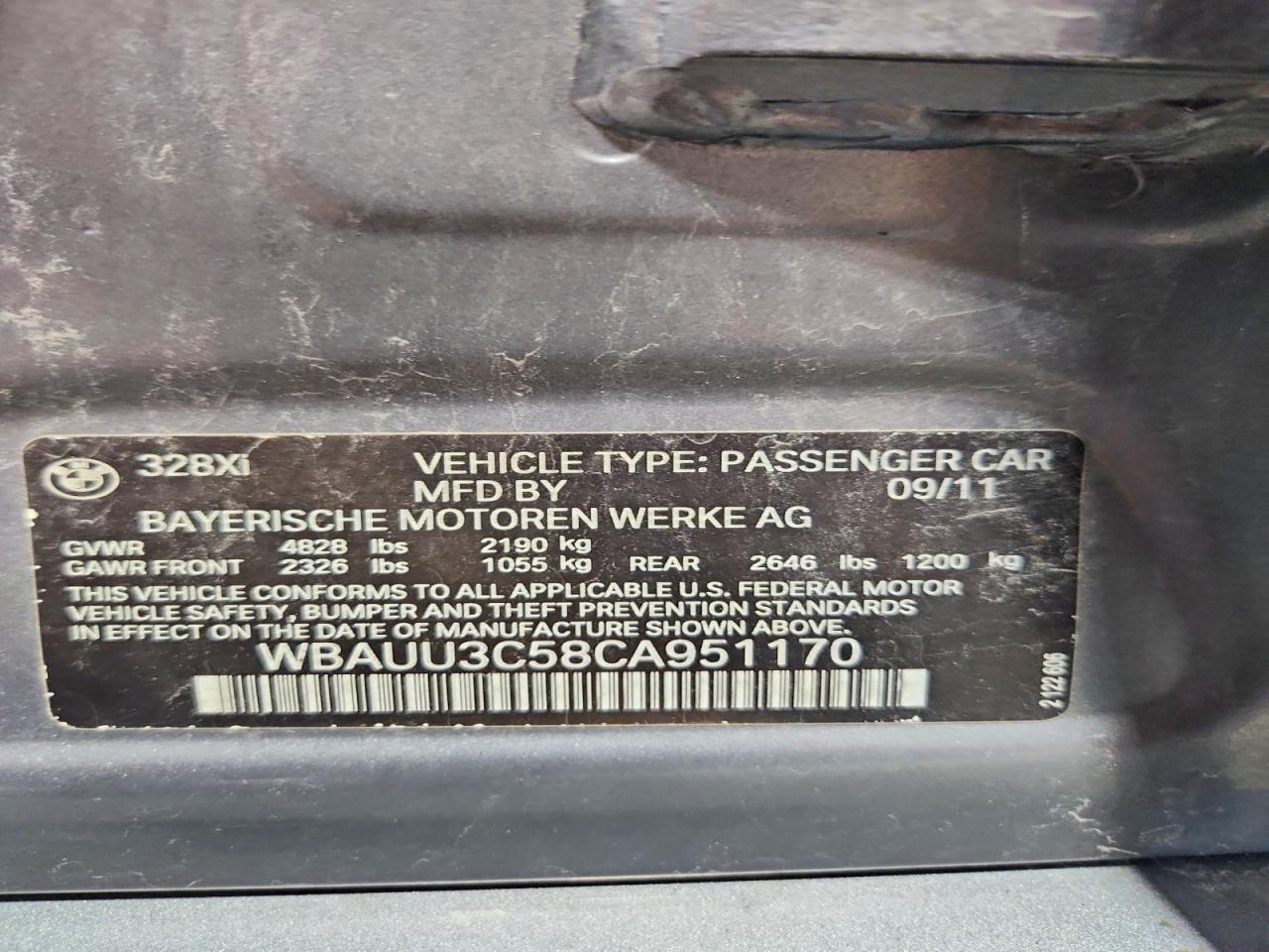 2012 Bmw 328i Silver vin: WBAUU3C58CA951170