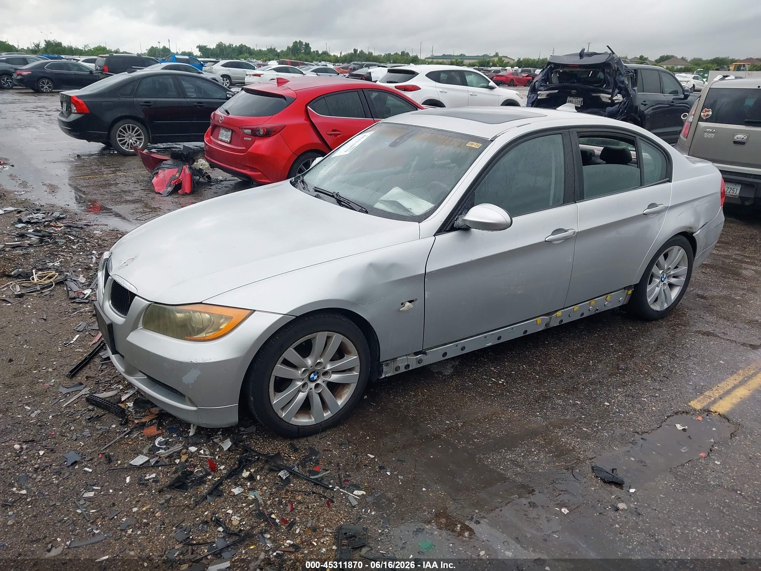 2007 Bmw 328i   Серебряный vin: WBAVA33537PG52012