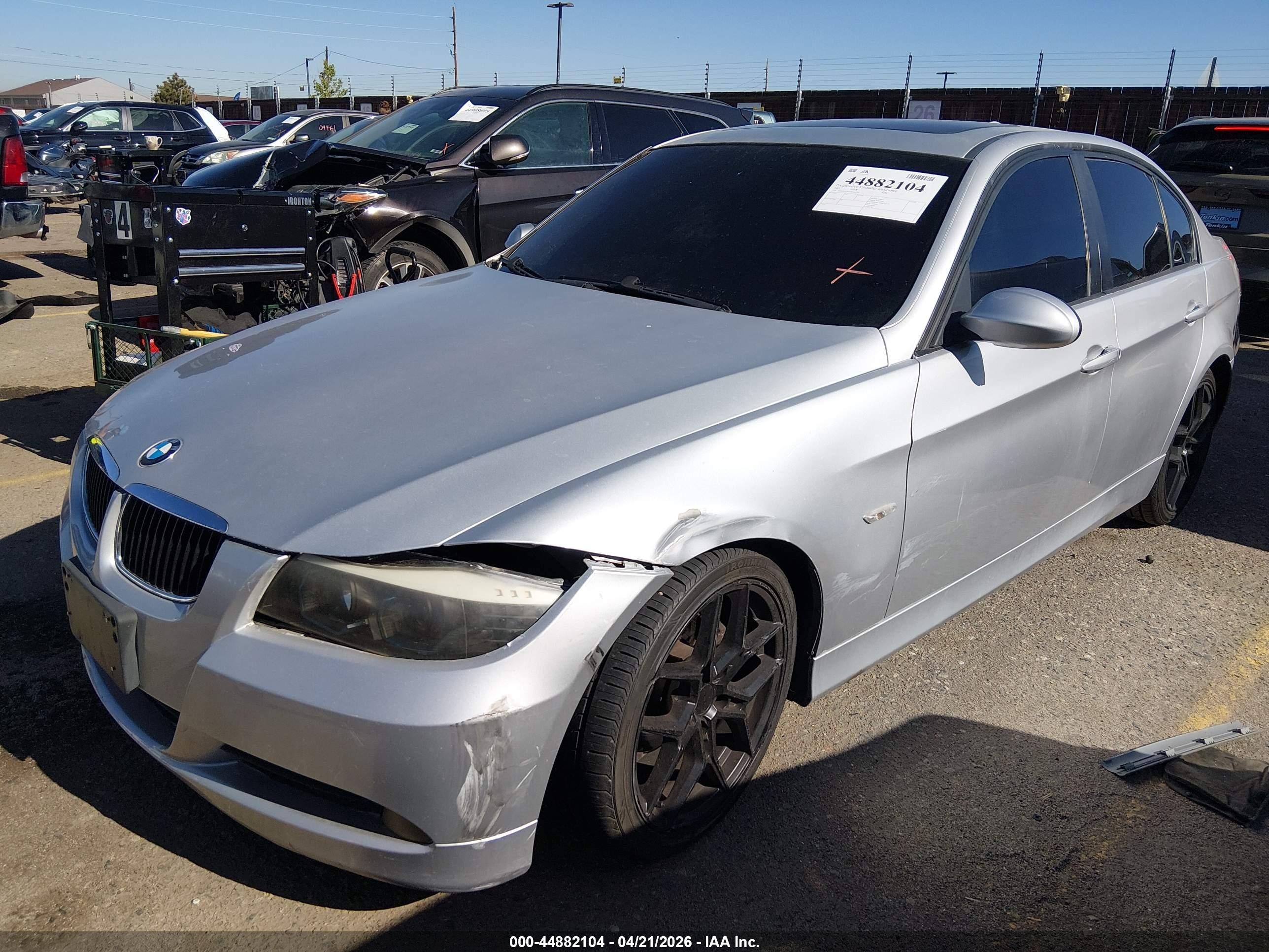 2007 Bmw 328i   Silver vin: WBAVA33547PV67788