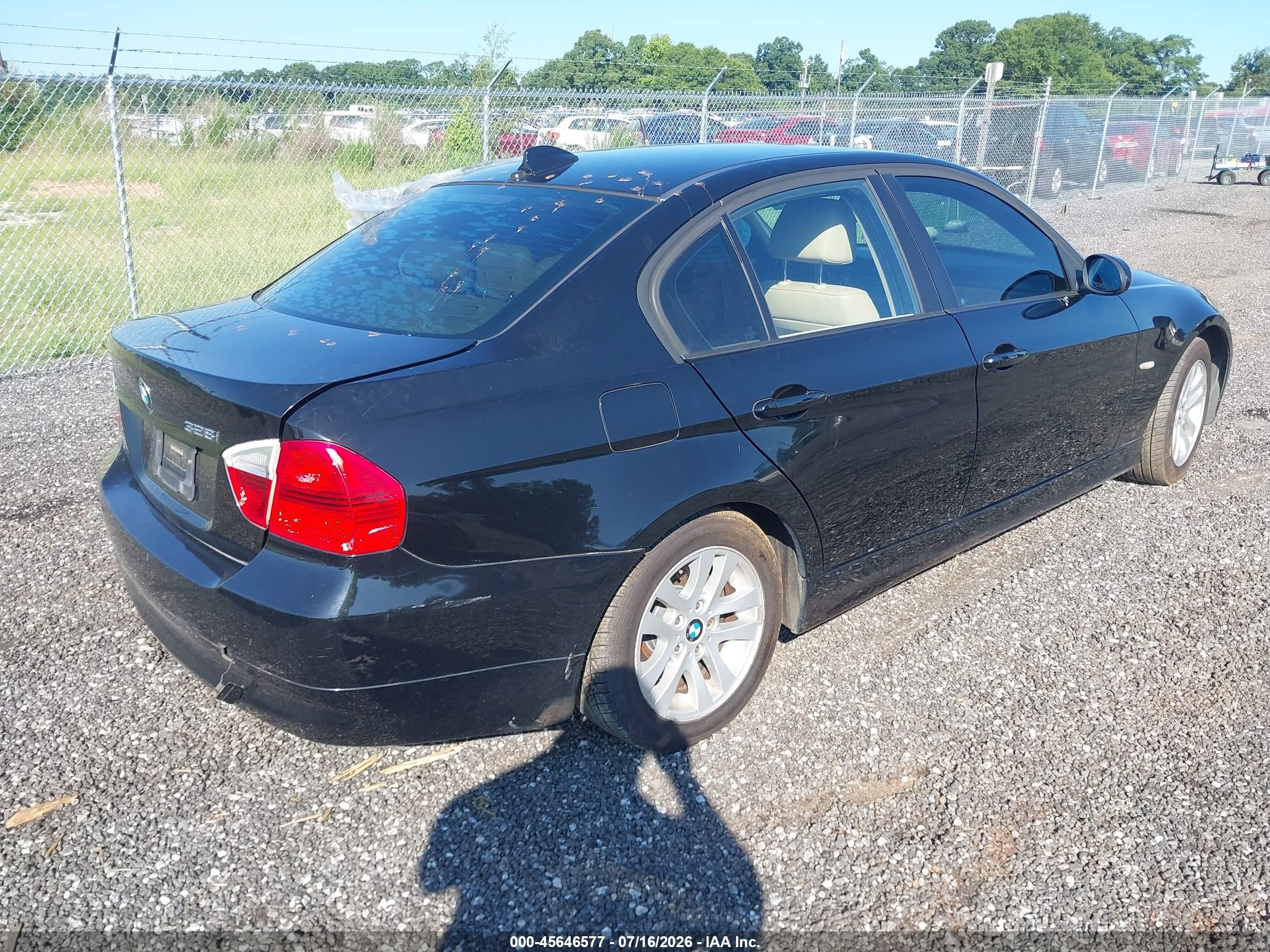 2007 Bmw 328i   Black vin: WBAVA33557KX74106