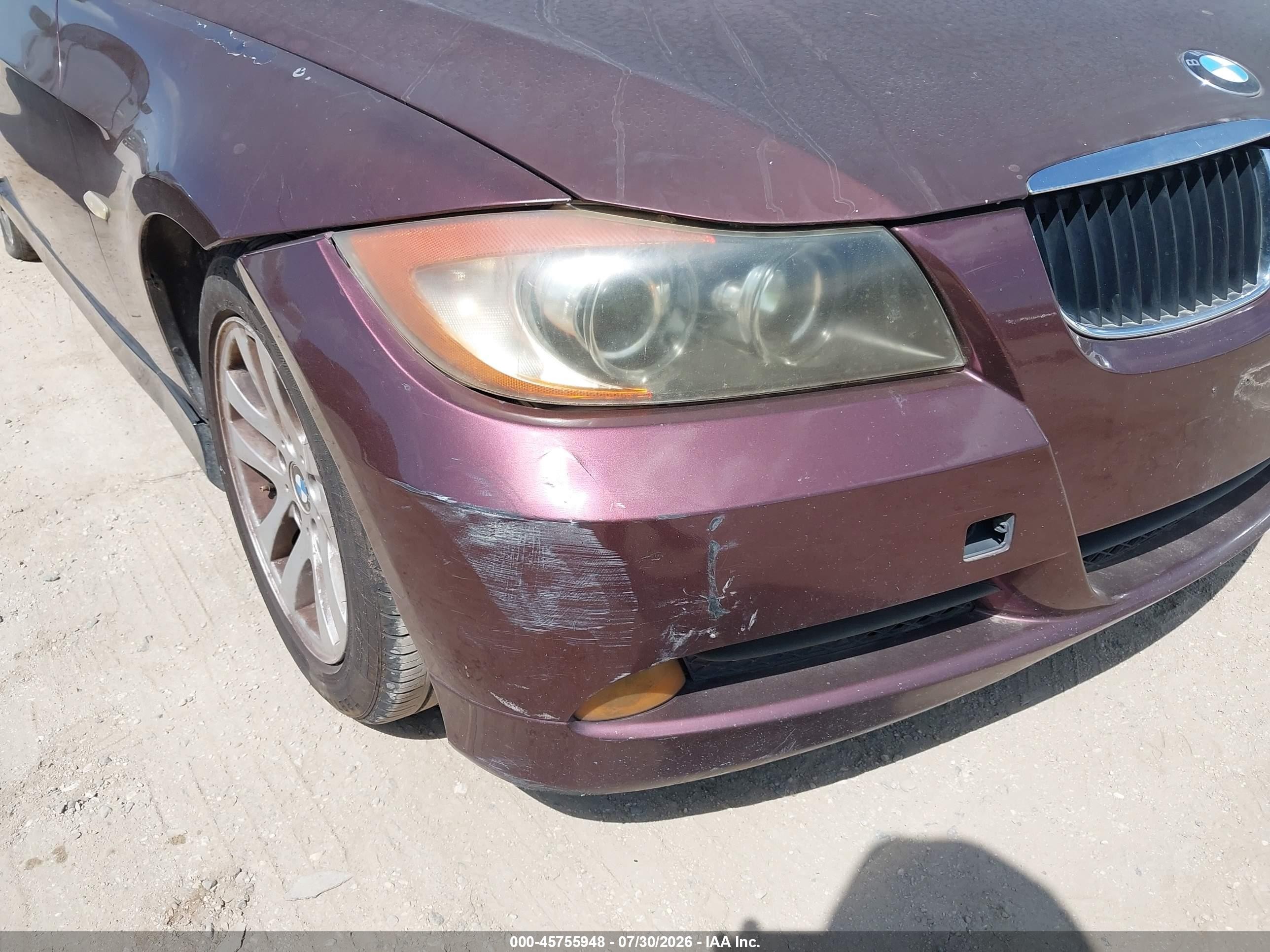 2007 Bmw 328i   Maroon vin: WBAVA33557PV67072