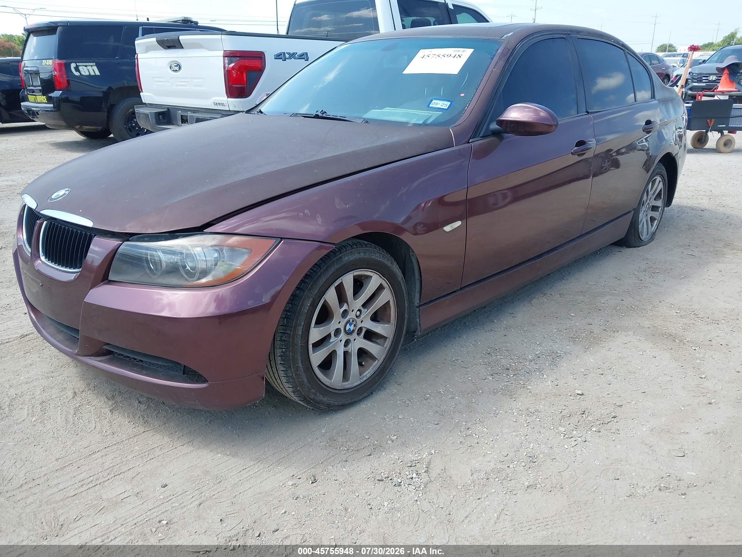 2007 Bmw 328i   Maroon vin: WBAVA33557PV67072