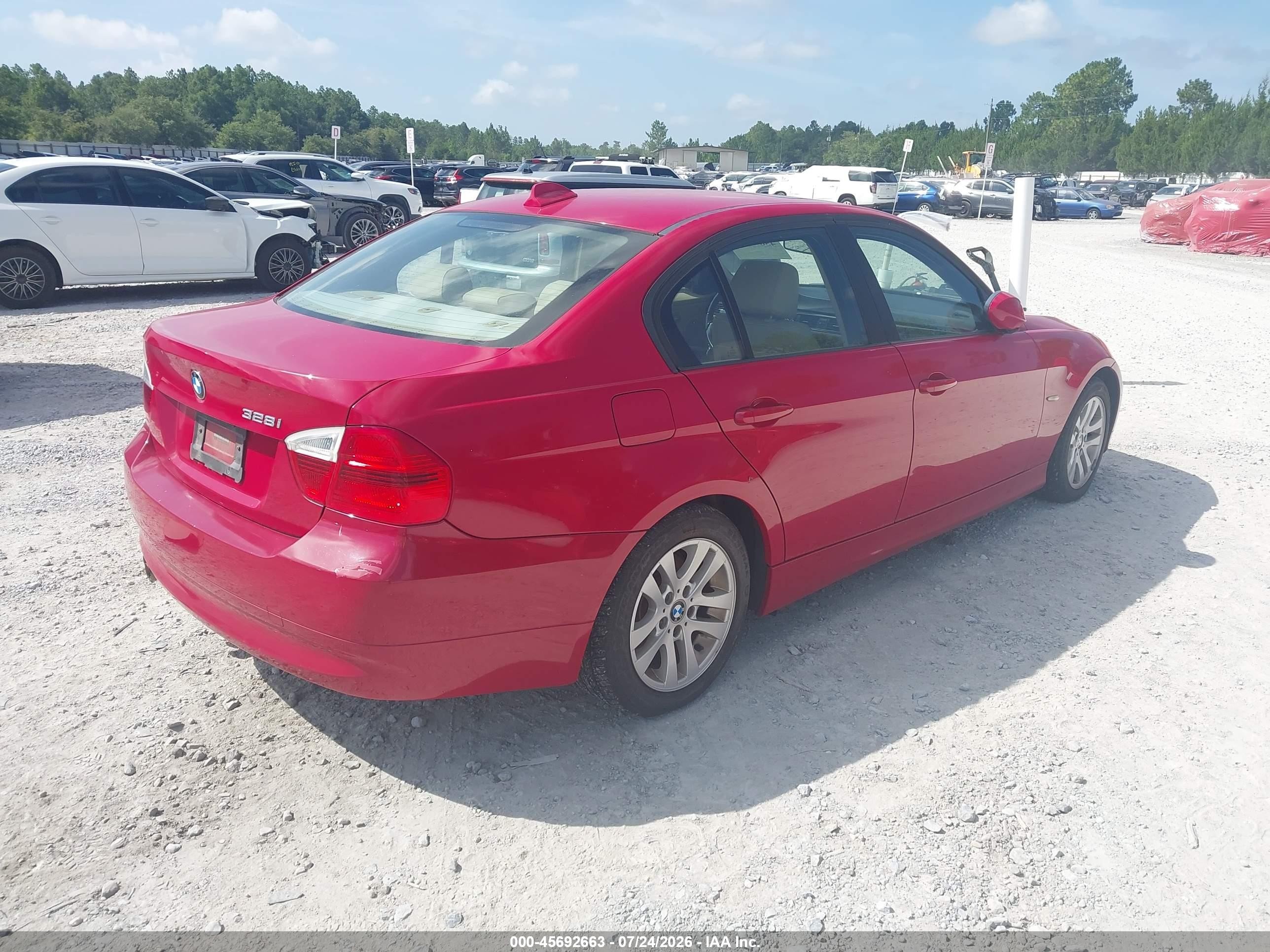 2007 Bmw 328i   Red vin: WBAVA33587PV63677