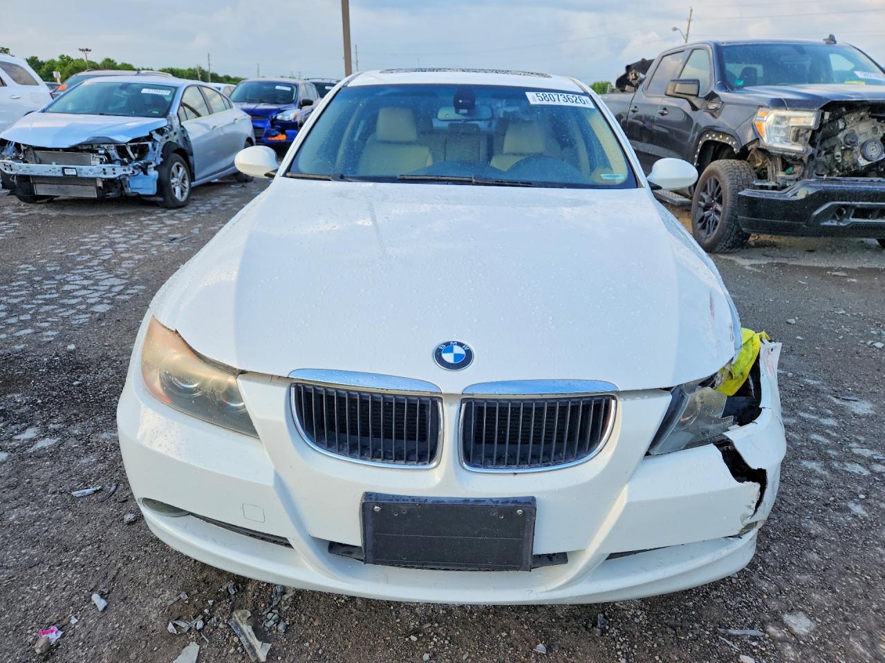 2007 Bmw 328 I White vin: WBAVA33597KX75890