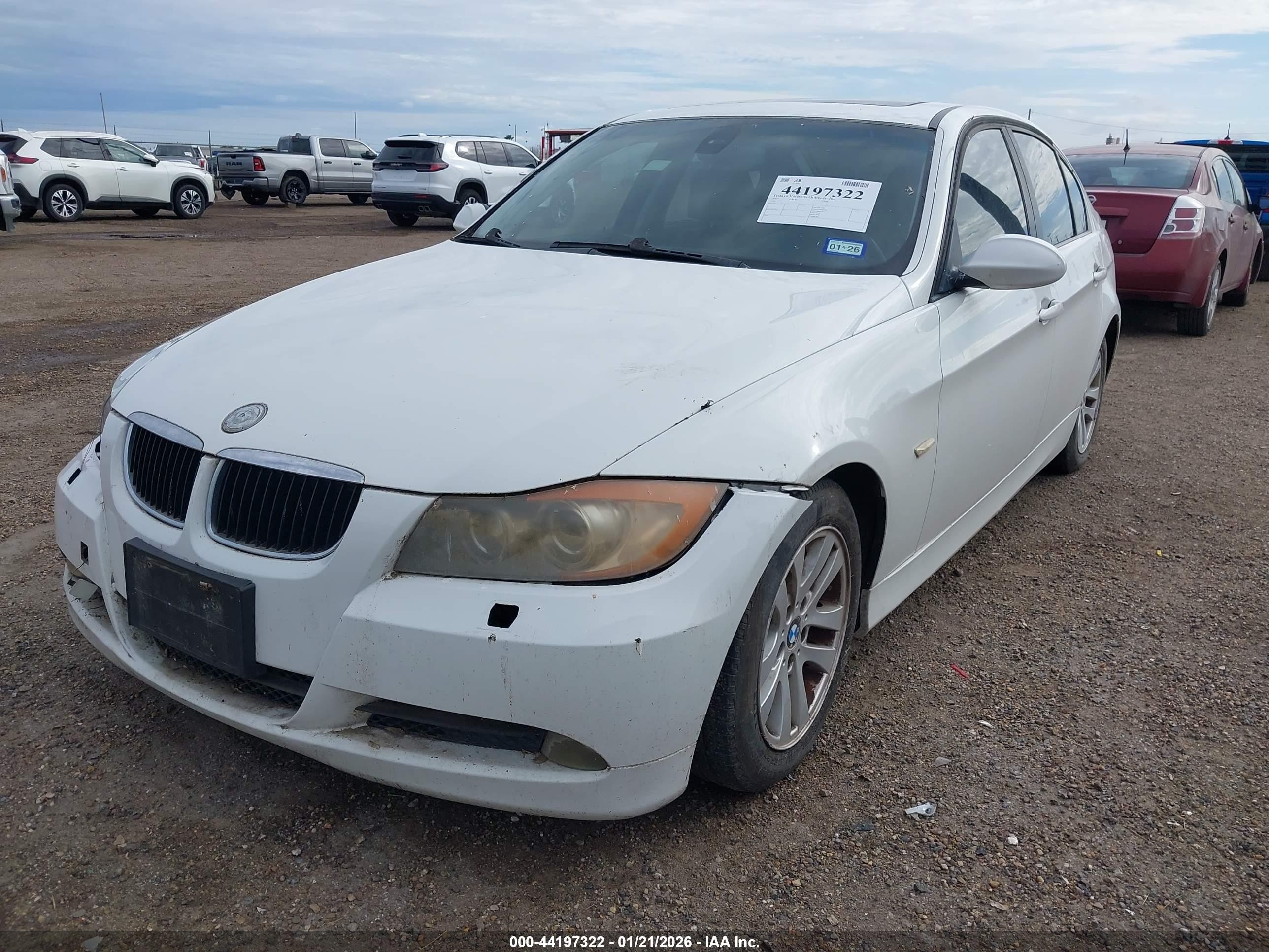 2007 Bmw 328 I White vin: WBAVA335X7P140020