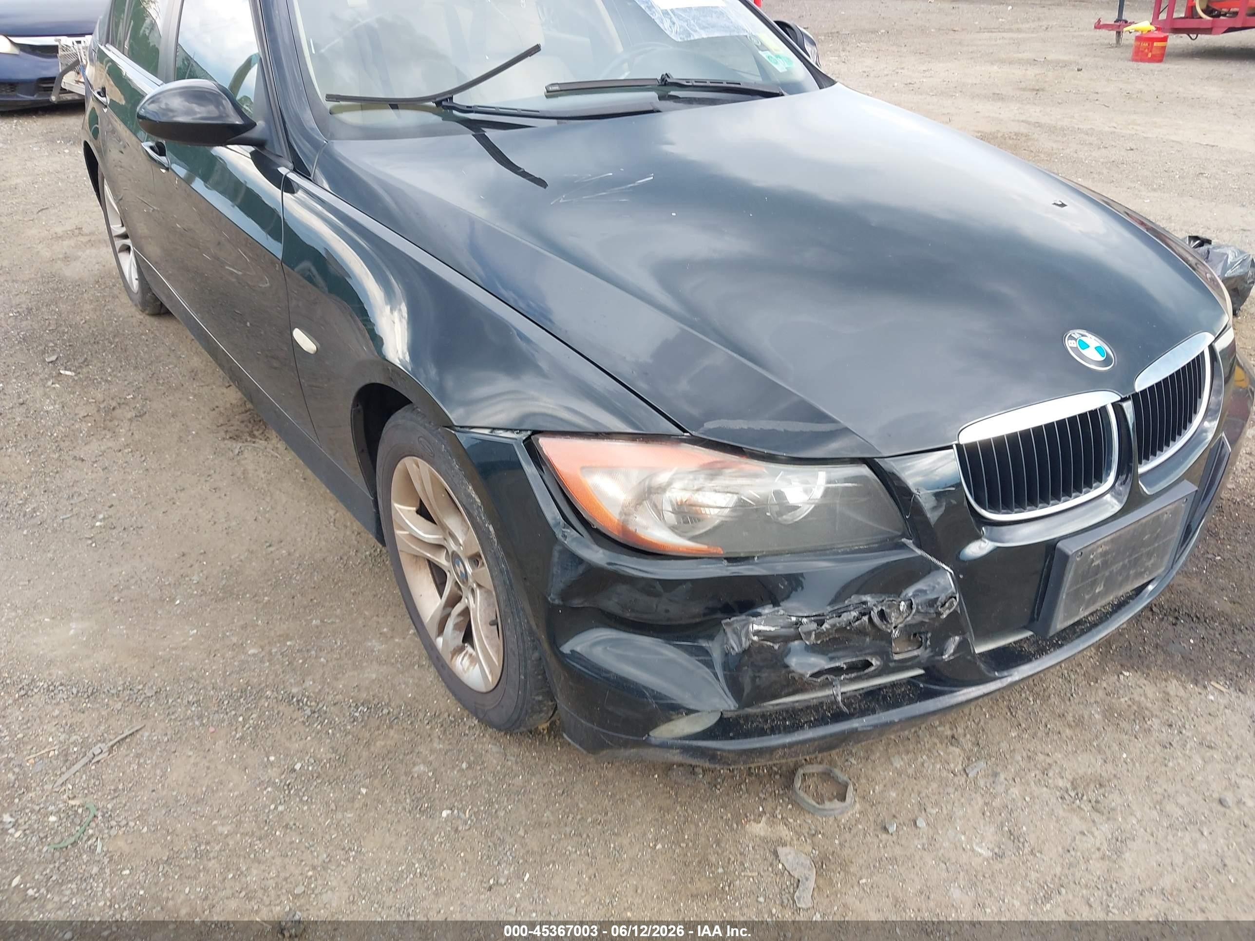 2008 Bmw 328i Черный vin: WBAVA335X8KX88584