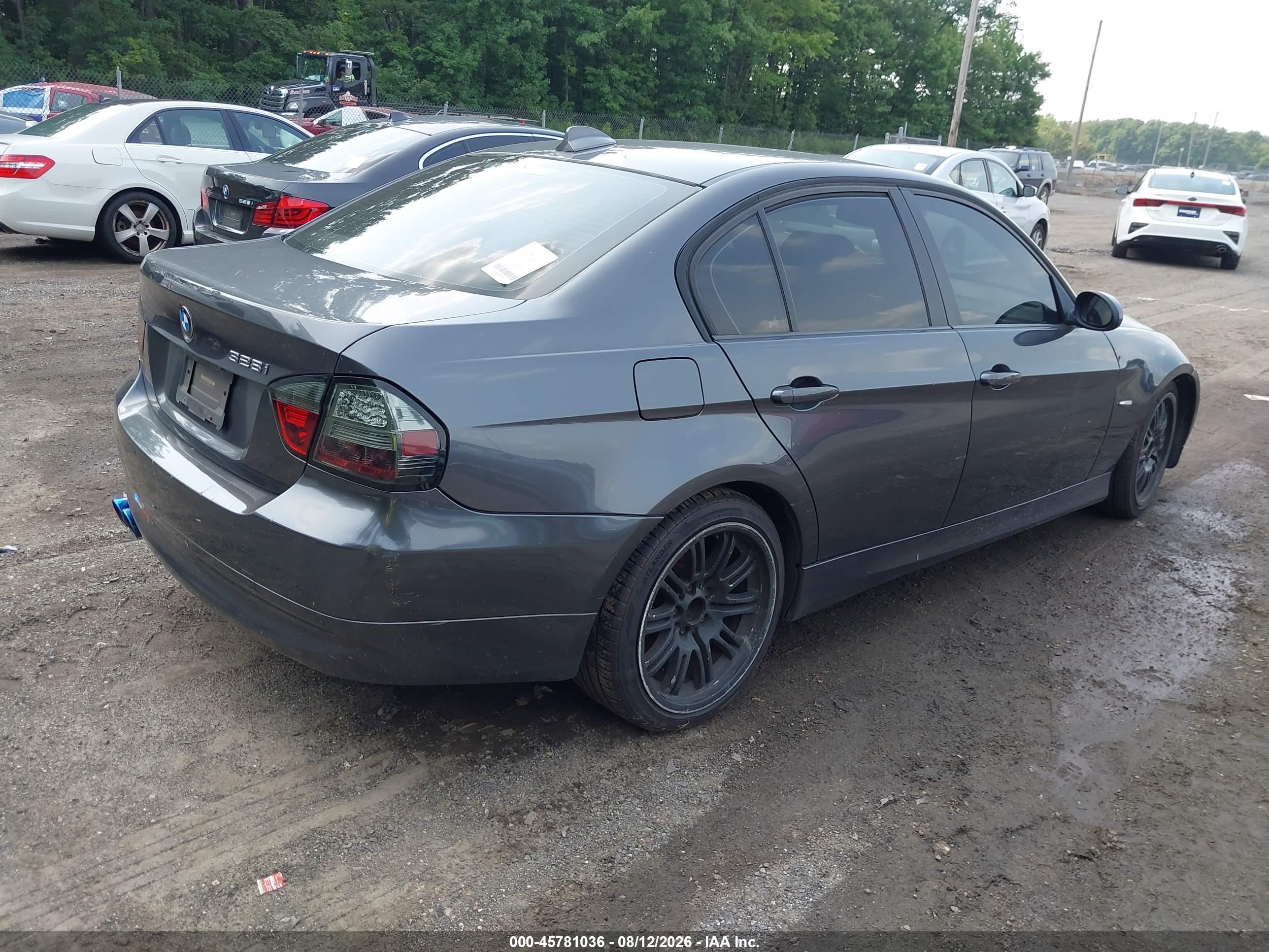 2008 Bmw 328i   Gray vin: WBAVA37508NL18153