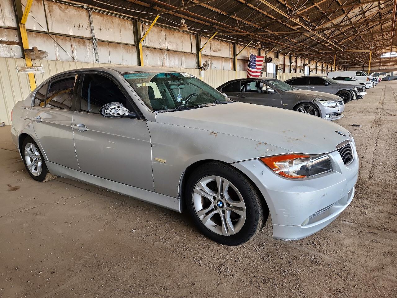 2008 Bmw 328 I Silver vin: WBAVA37518NL47211