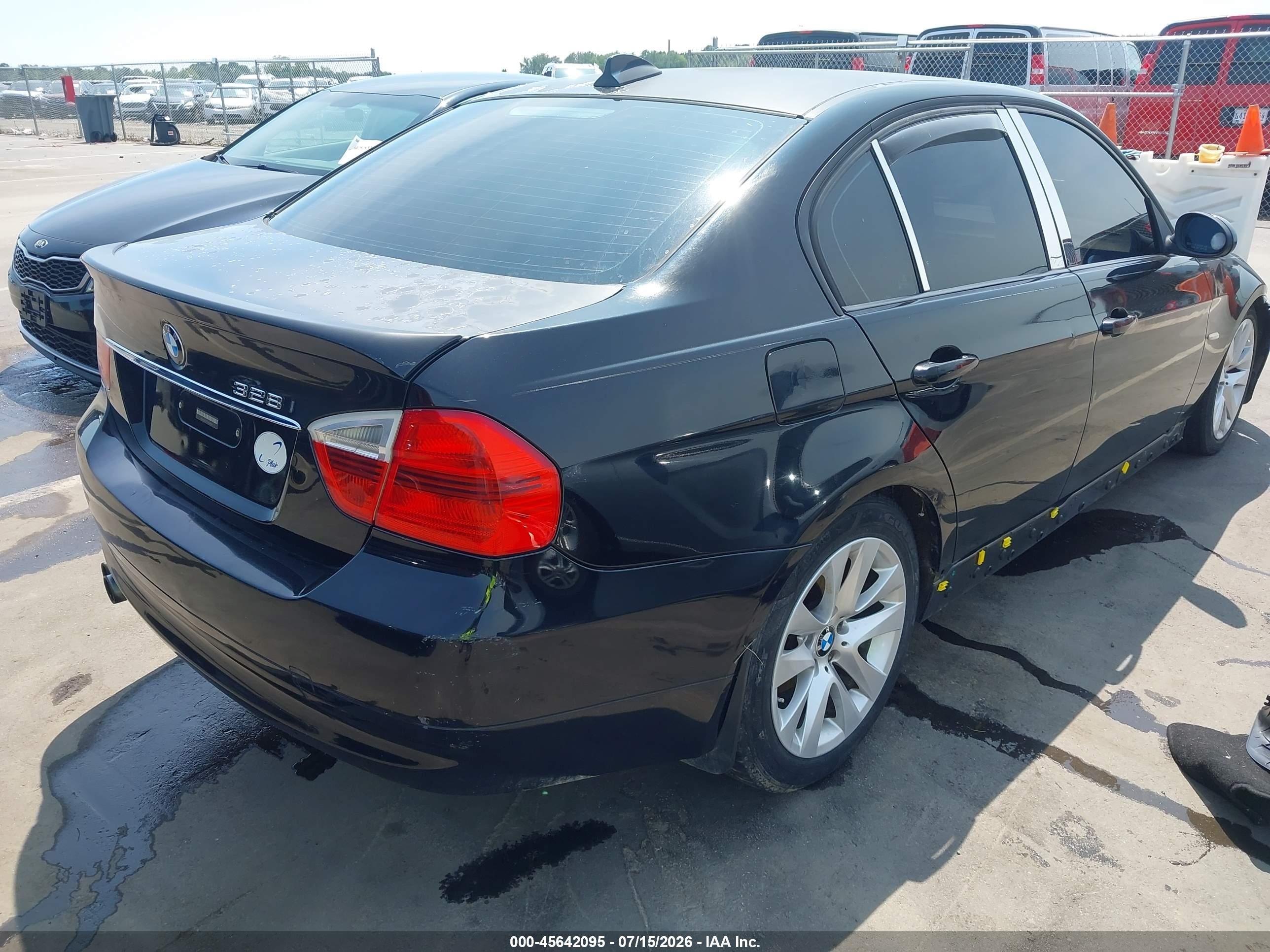 2007 Bmw 328i Black vin: WBAVA37537NE28860