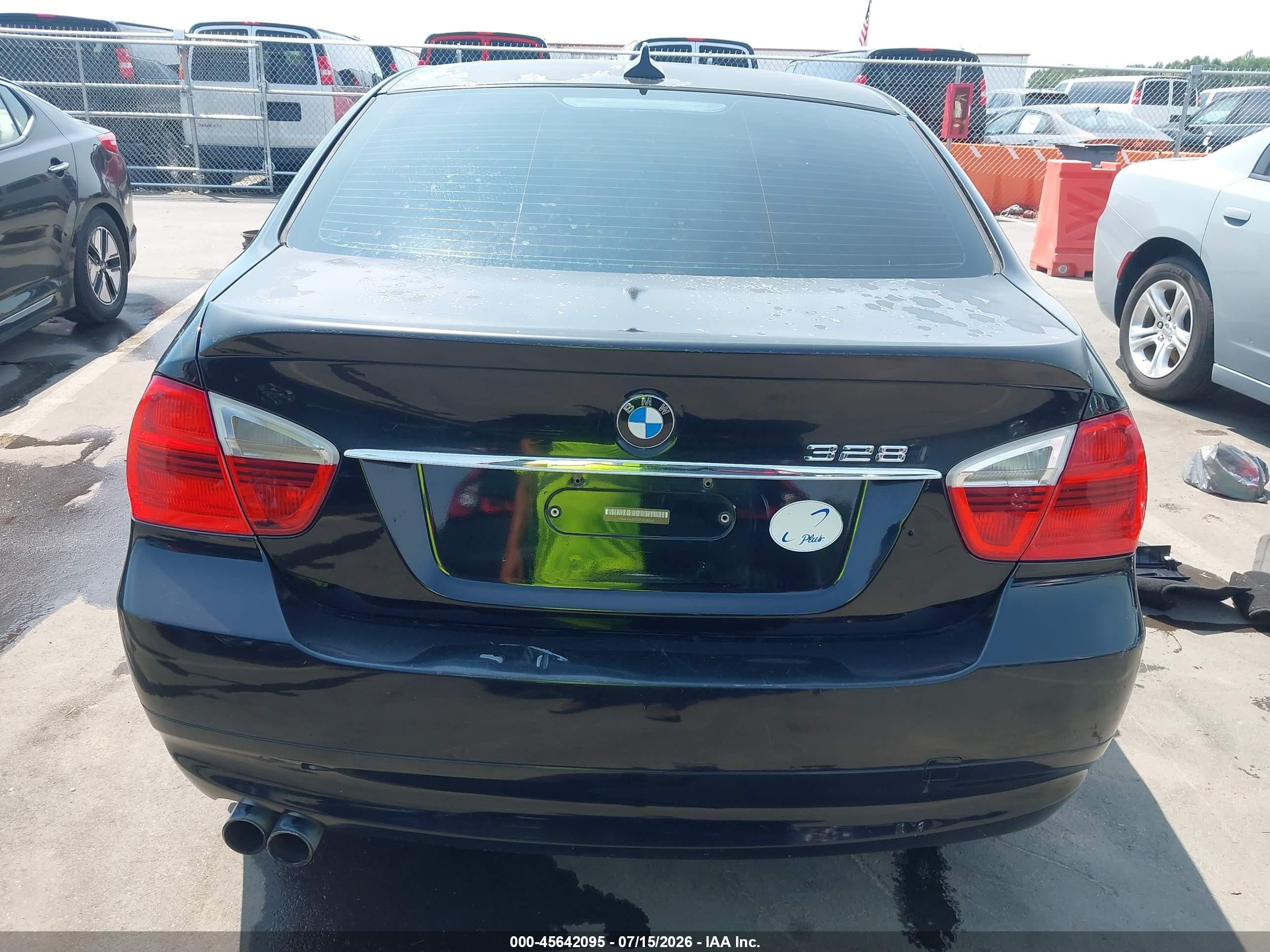2007 Bmw 328i Black vin: WBAVA37537NE28860