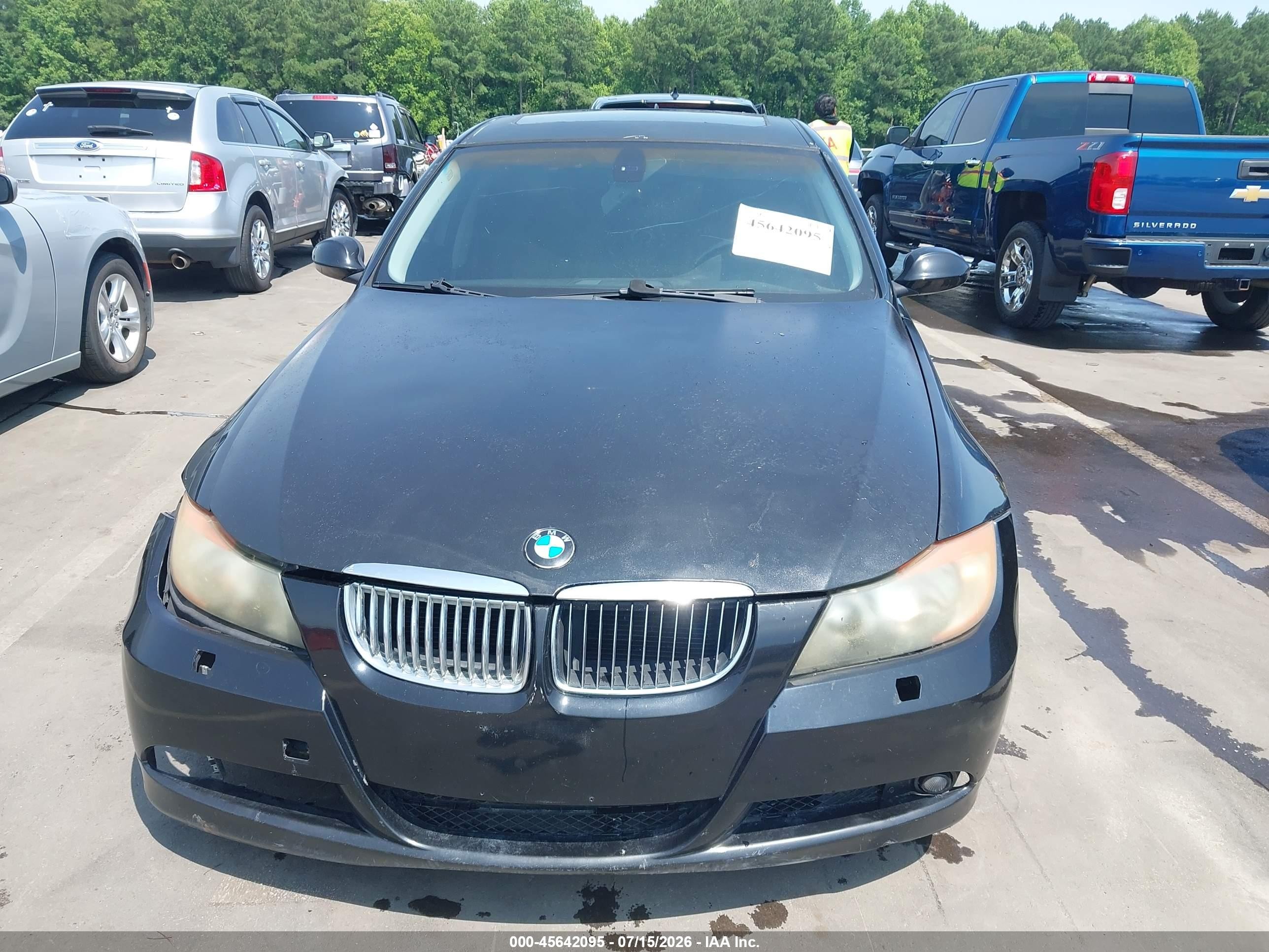 2007 Bmw 328i Black vin: WBAVA37537NE28860