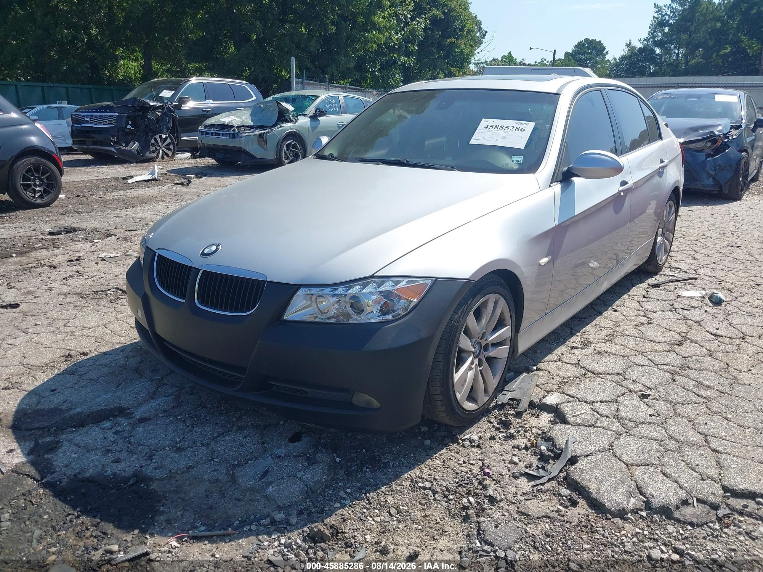 2007 Bmw 328i   Серебряный vin: WBAVA37537NL14161