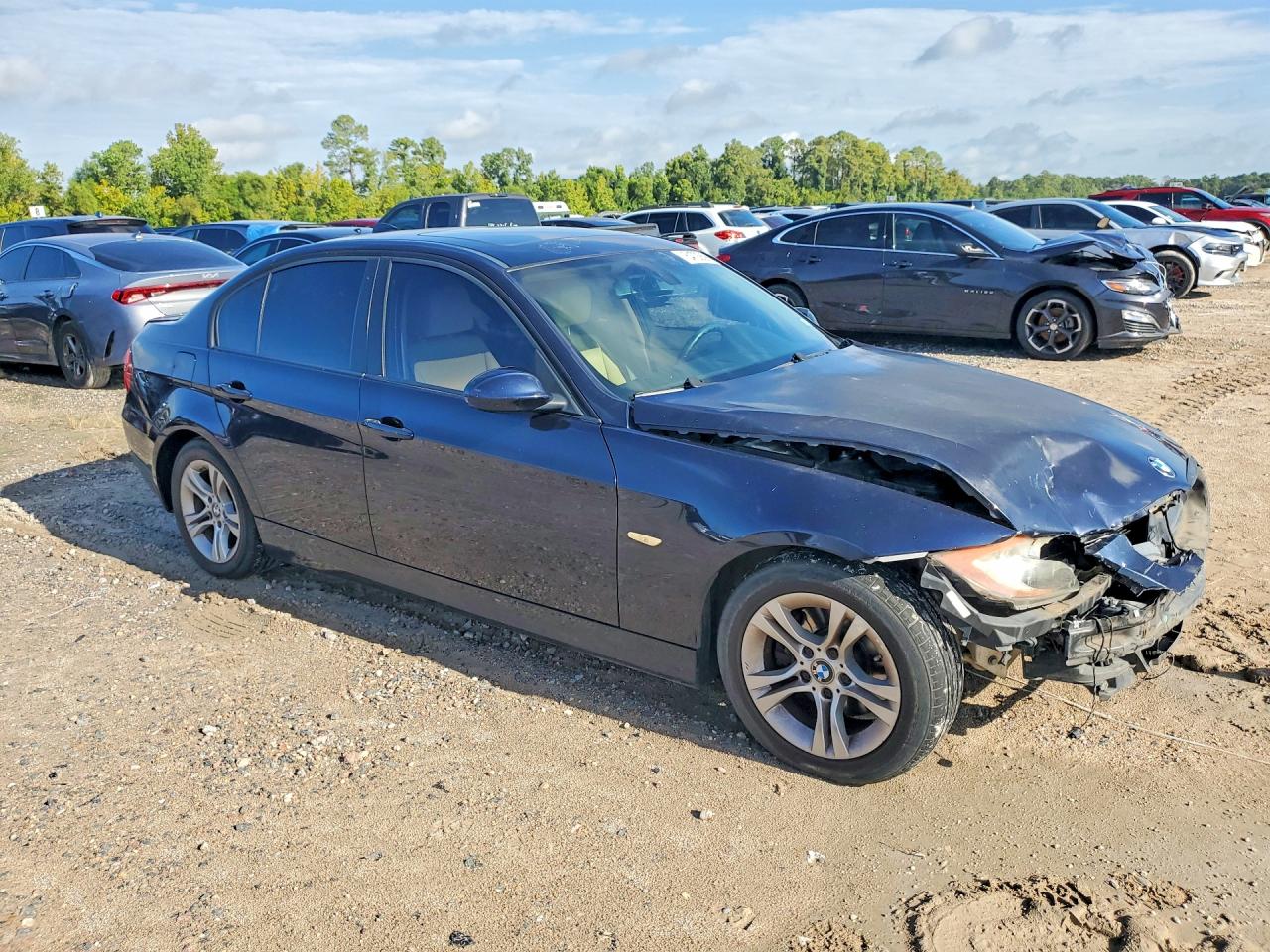 2008 Bmw 328 I Blue vin: WBAVA37538NL17983