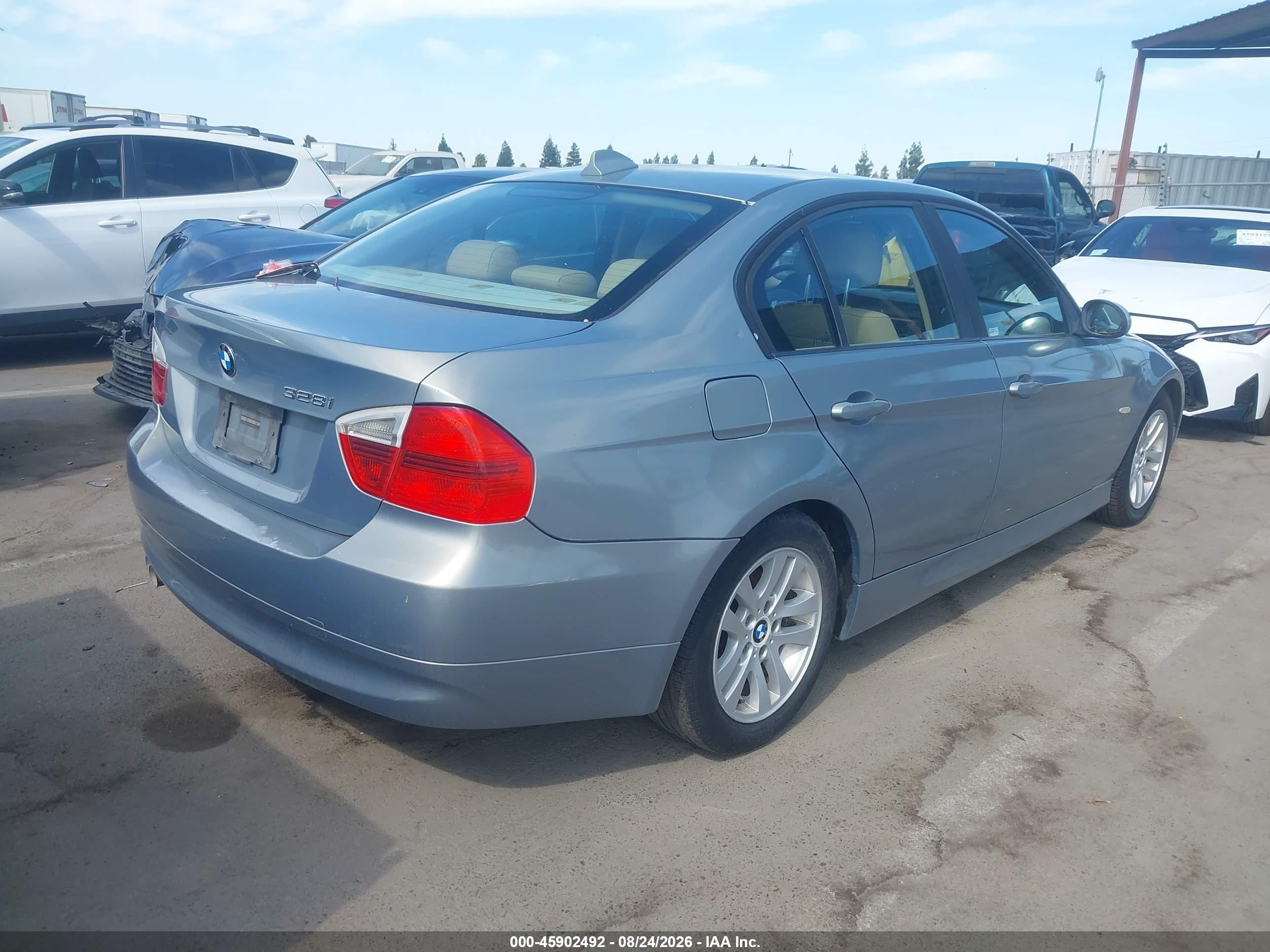 2007 Bmw 328 I Light Blue vin: WBAVA37577NL11327