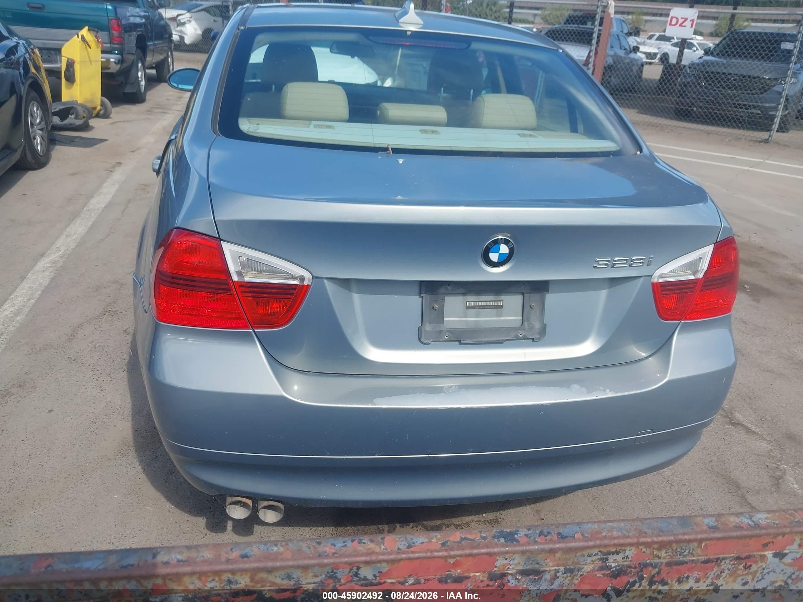 2007 Bmw 328 I Light Blue vin: WBAVA37577NL11327