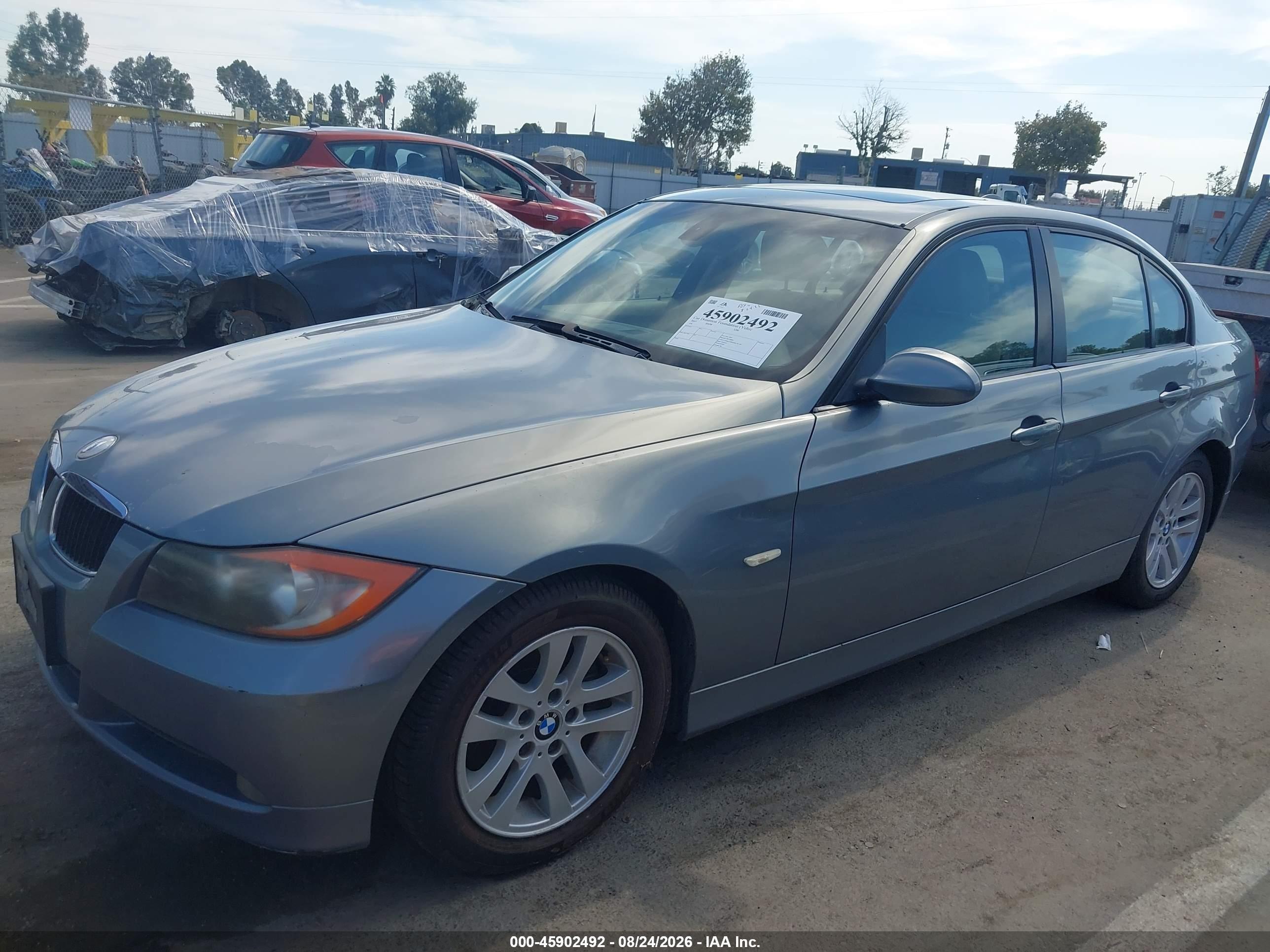 2007 Bmw 328 I Light Blue vin: WBAVA37577NL11327