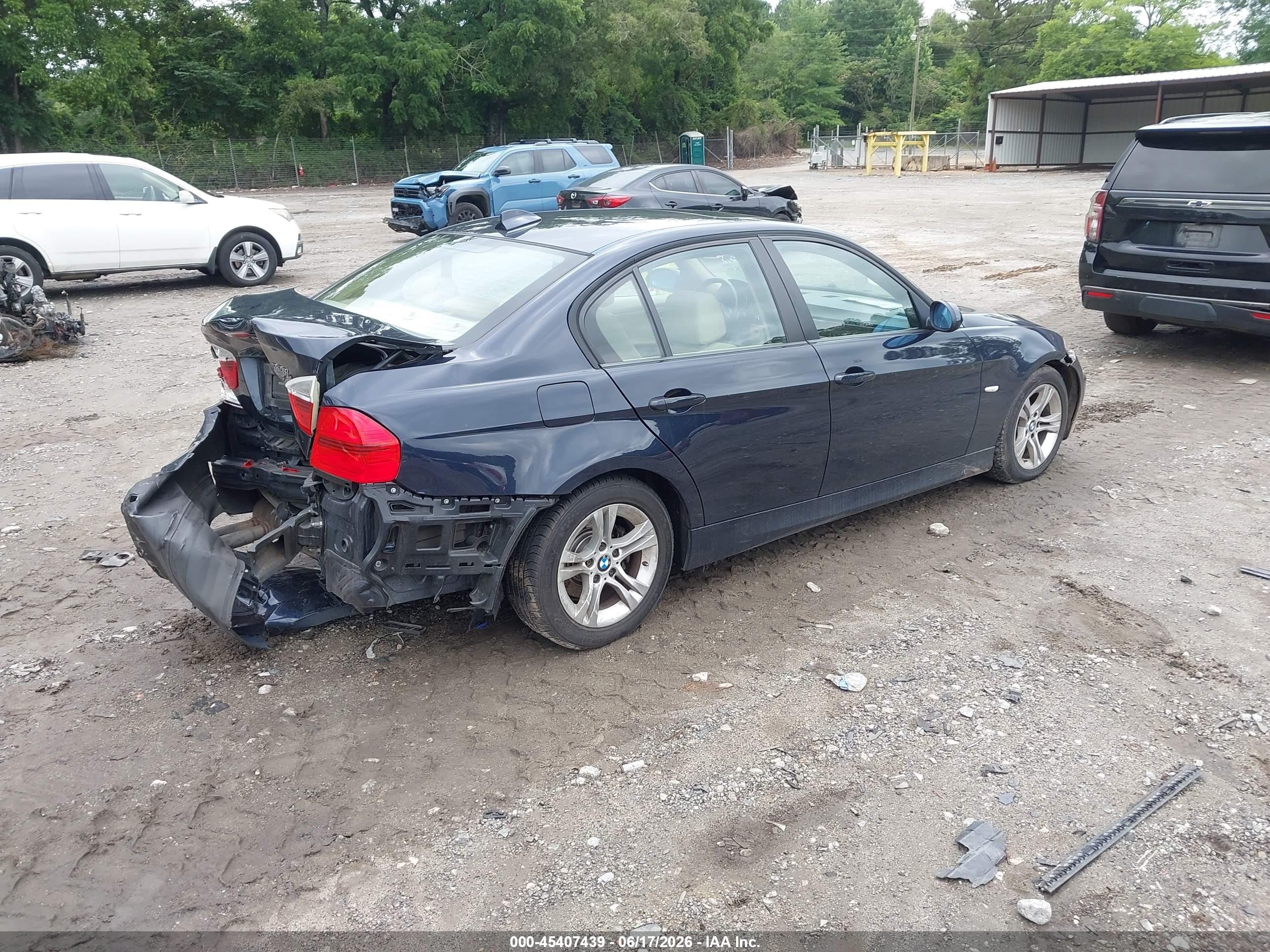 2008 Bmw 328i   Dark Blue vin: WBAVA37588NL57024