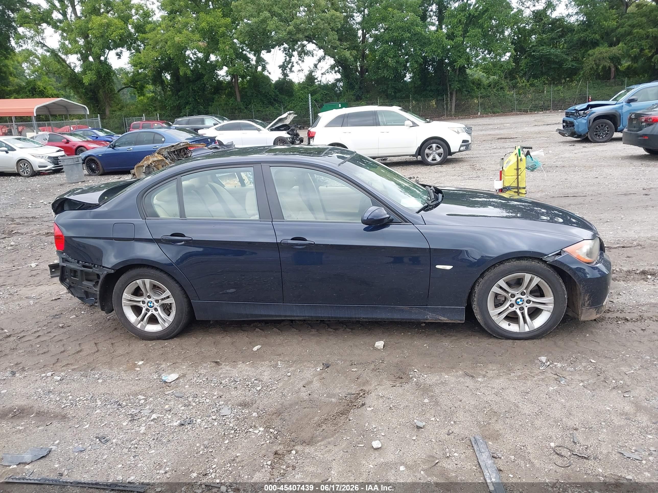 2008 Bmw 328i   Dark Blue vin: WBAVA37588NL57024