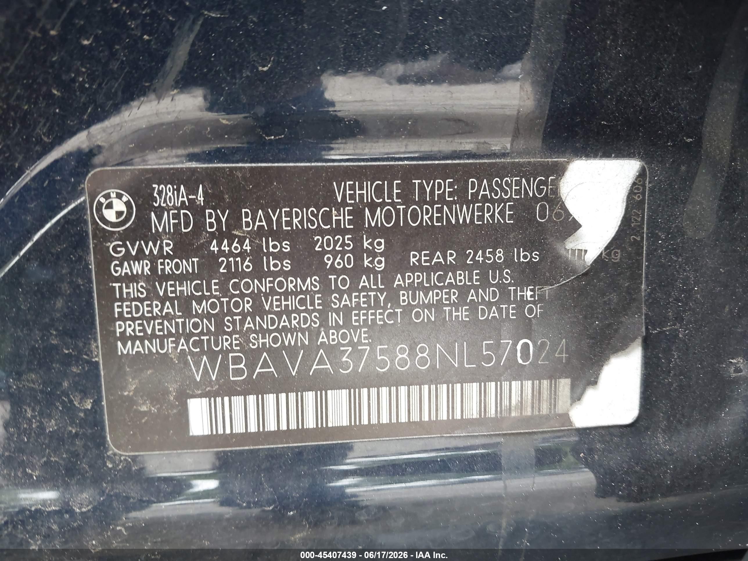 2008 Bmw 328i   Dark Blue vin: WBAVA37588NL57024