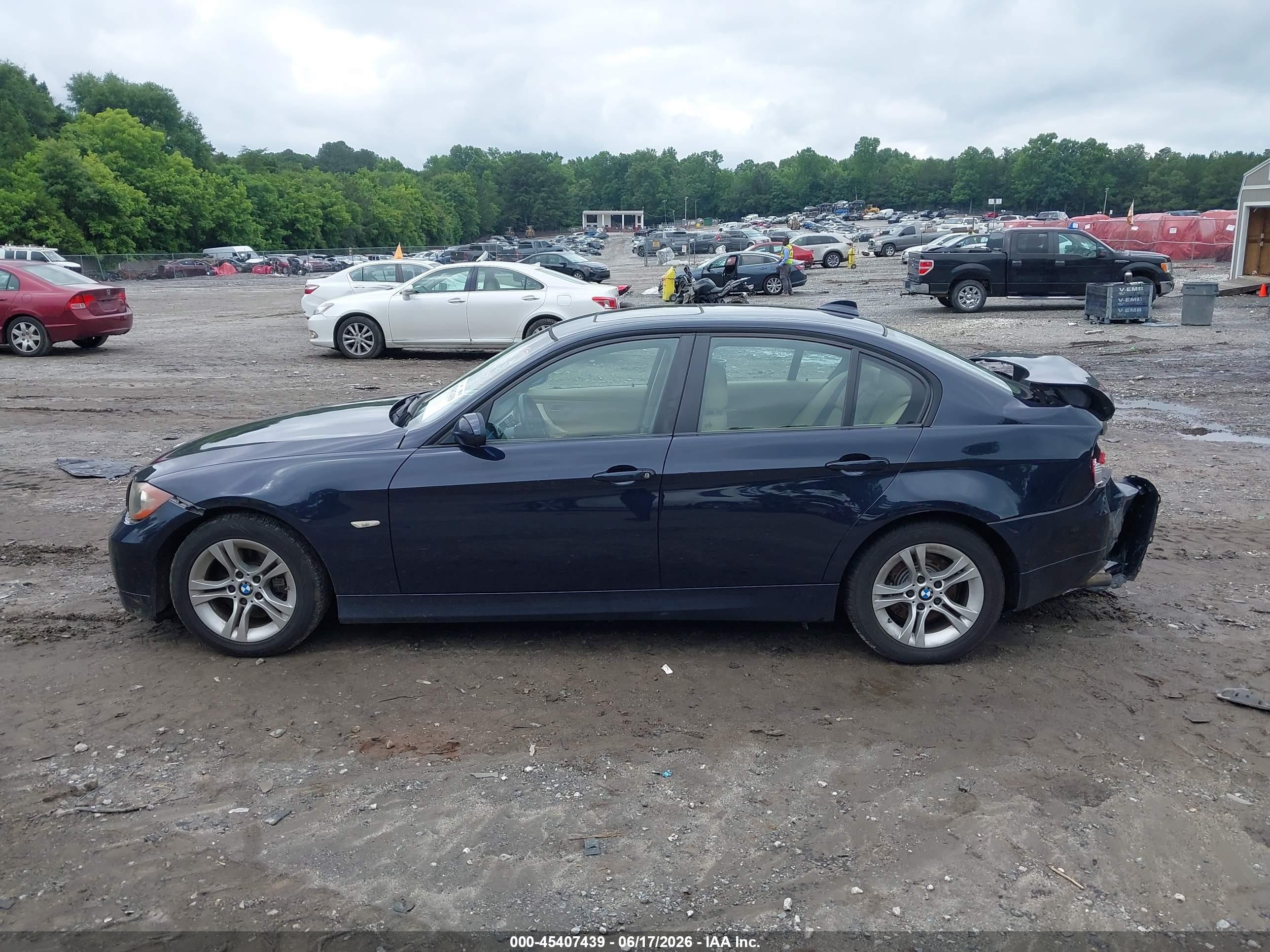 2008 Bmw 328i   Dark Blue vin: WBAVA37588NL57024