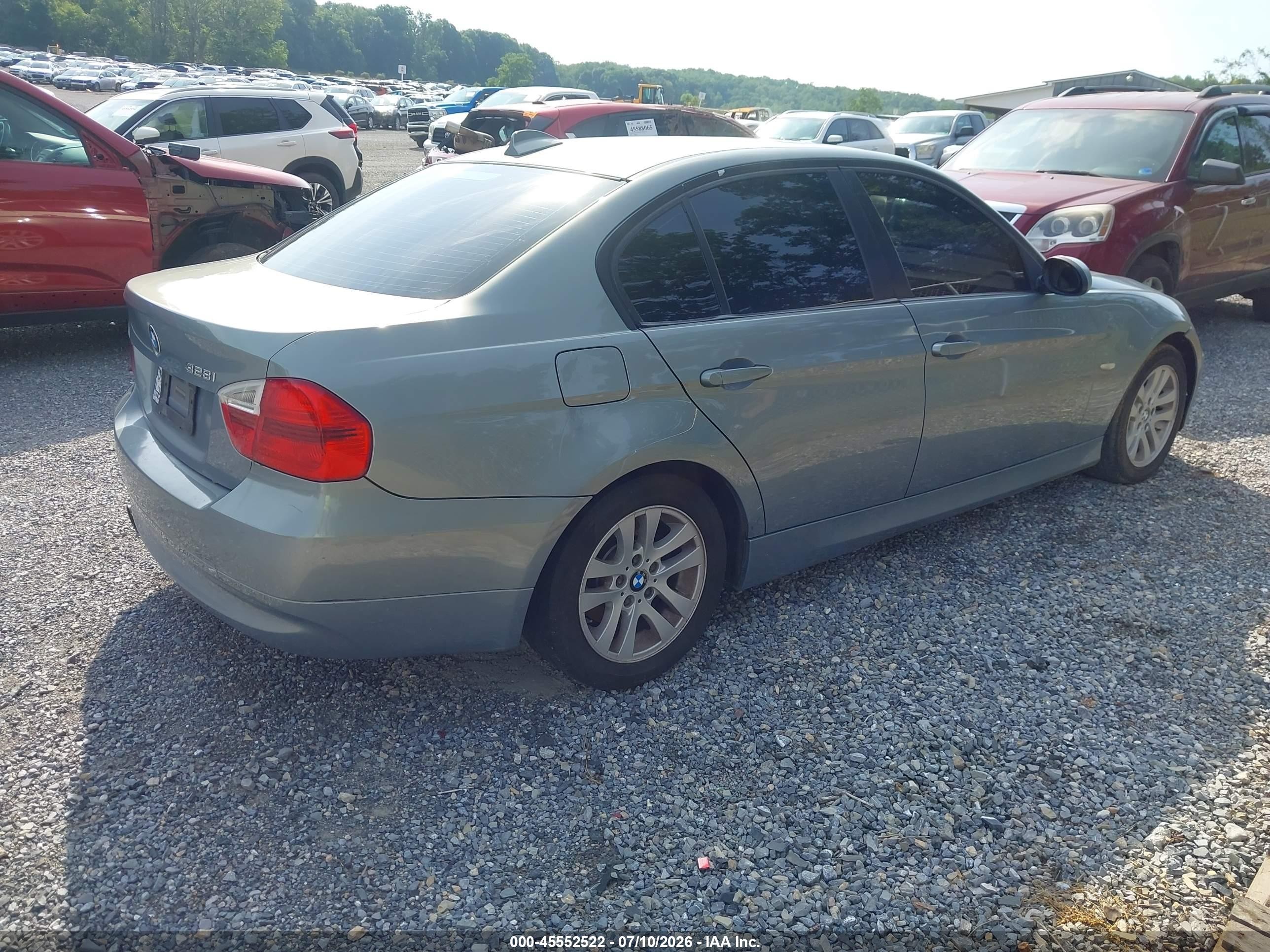 2007 Bmw 328i   Синий vin: WBAVA37597NL13497