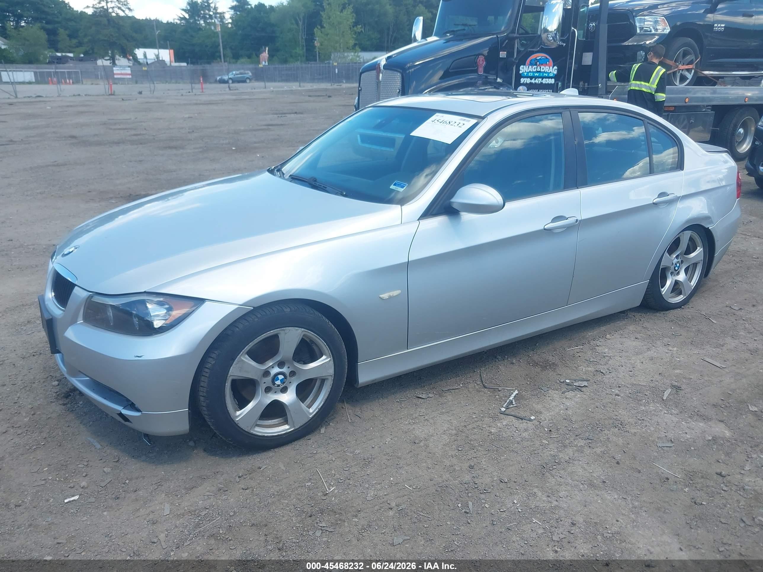 2007 Bmw 328i   Silver vin: WBAVA37597NL16822
