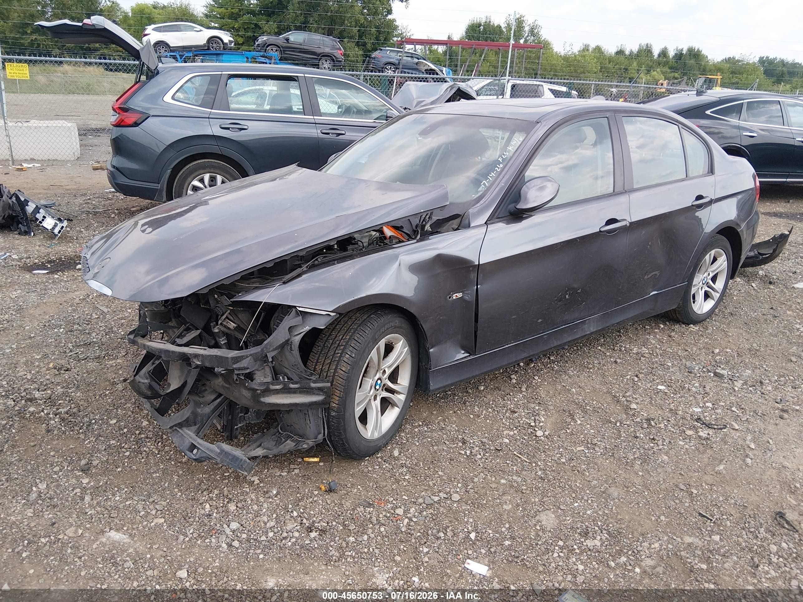 2008 Bmw 328i   Gray vin: WBAVA375X8NL55274