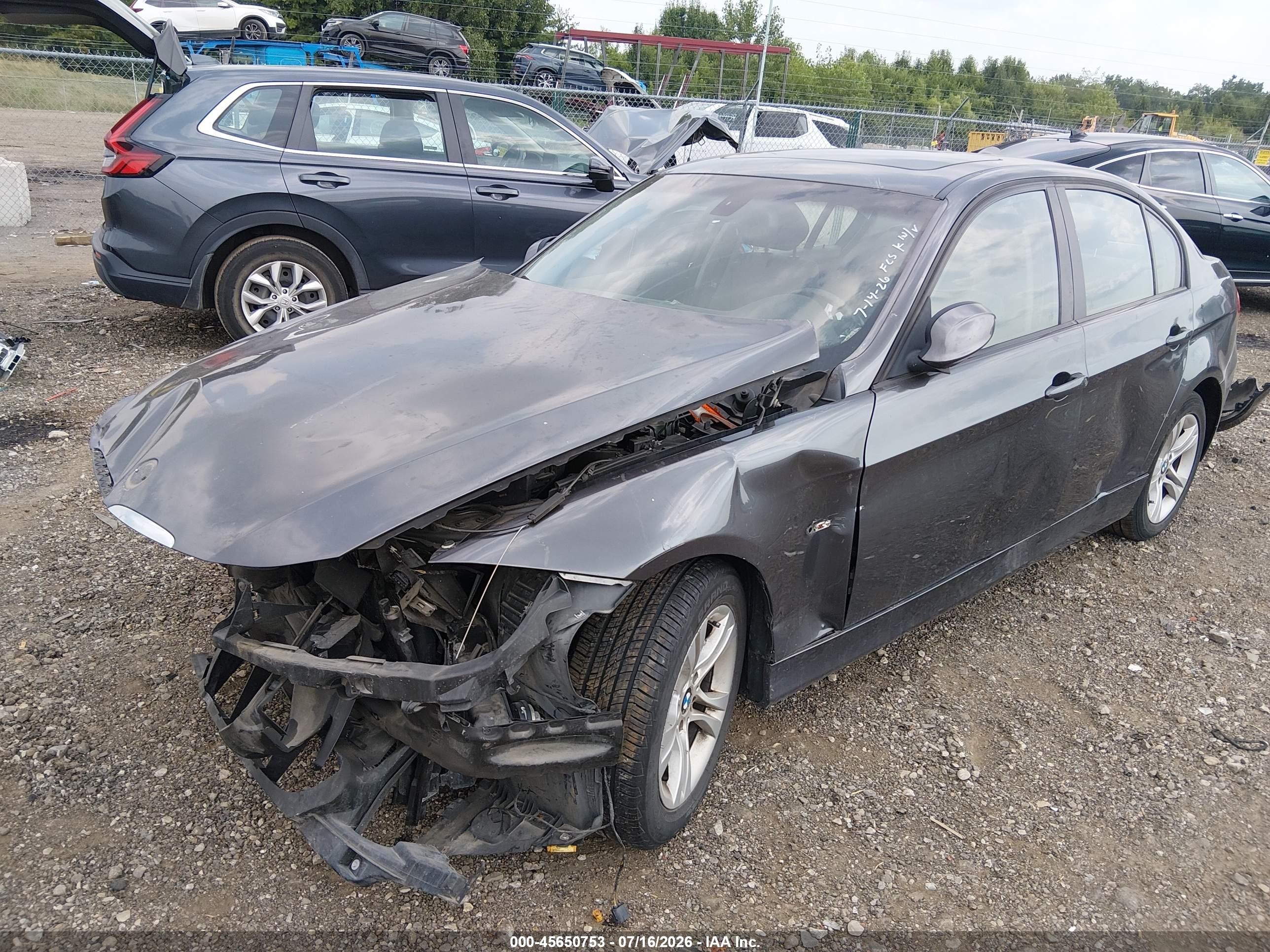 2008 Bmw 328i   Gray vin: WBAVA375X8NL55274