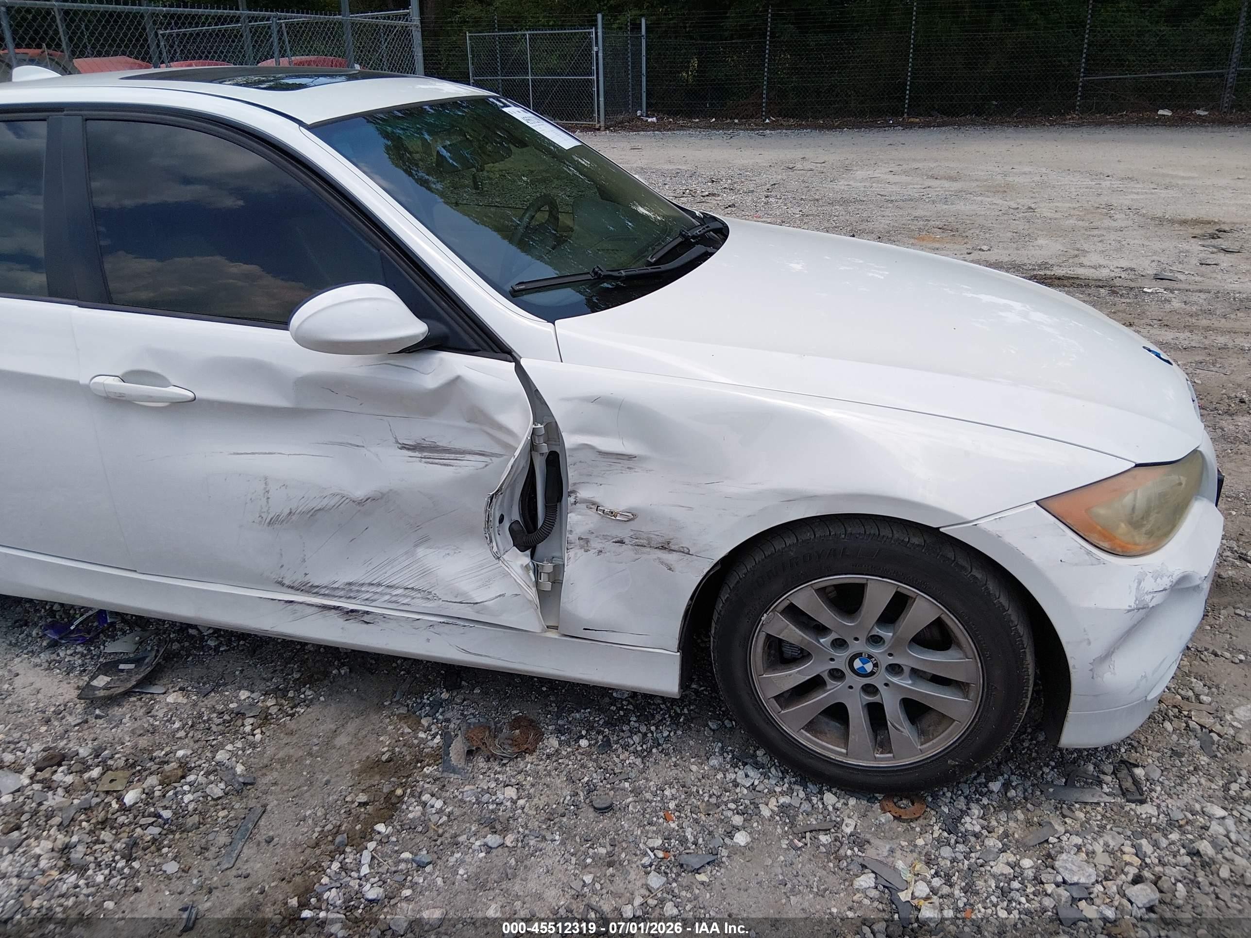 2006 Bmw 325i White vin: WBAVB13566PT07005