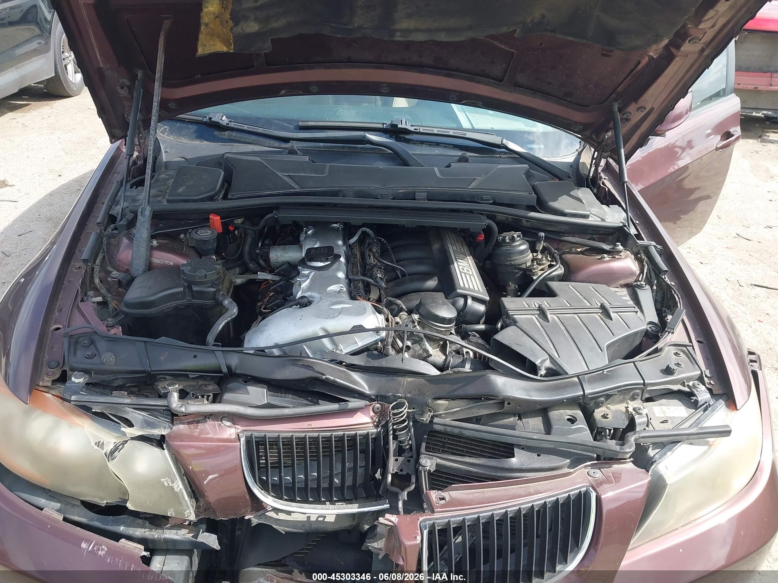 2006 Bmw 325i   Burgundy vin: WBAVB17586NK34130