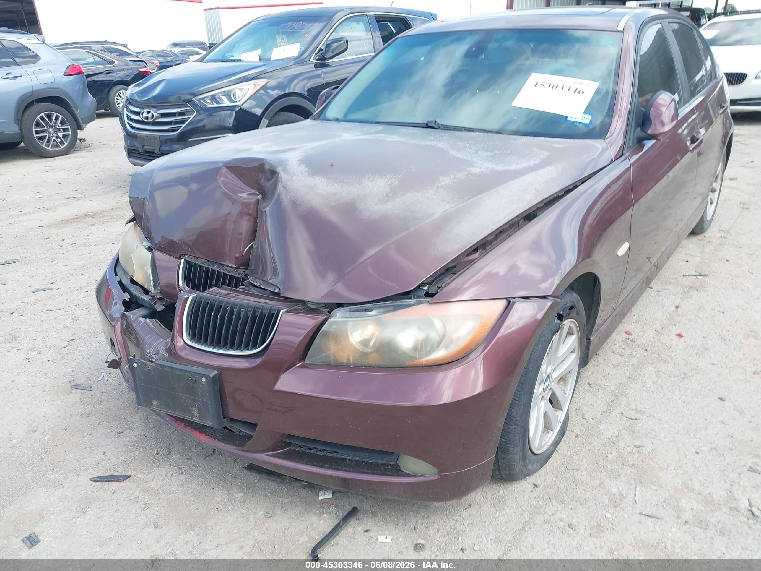 2006 Bmw 325i   Burgundy vin: WBAVB17586NK34130