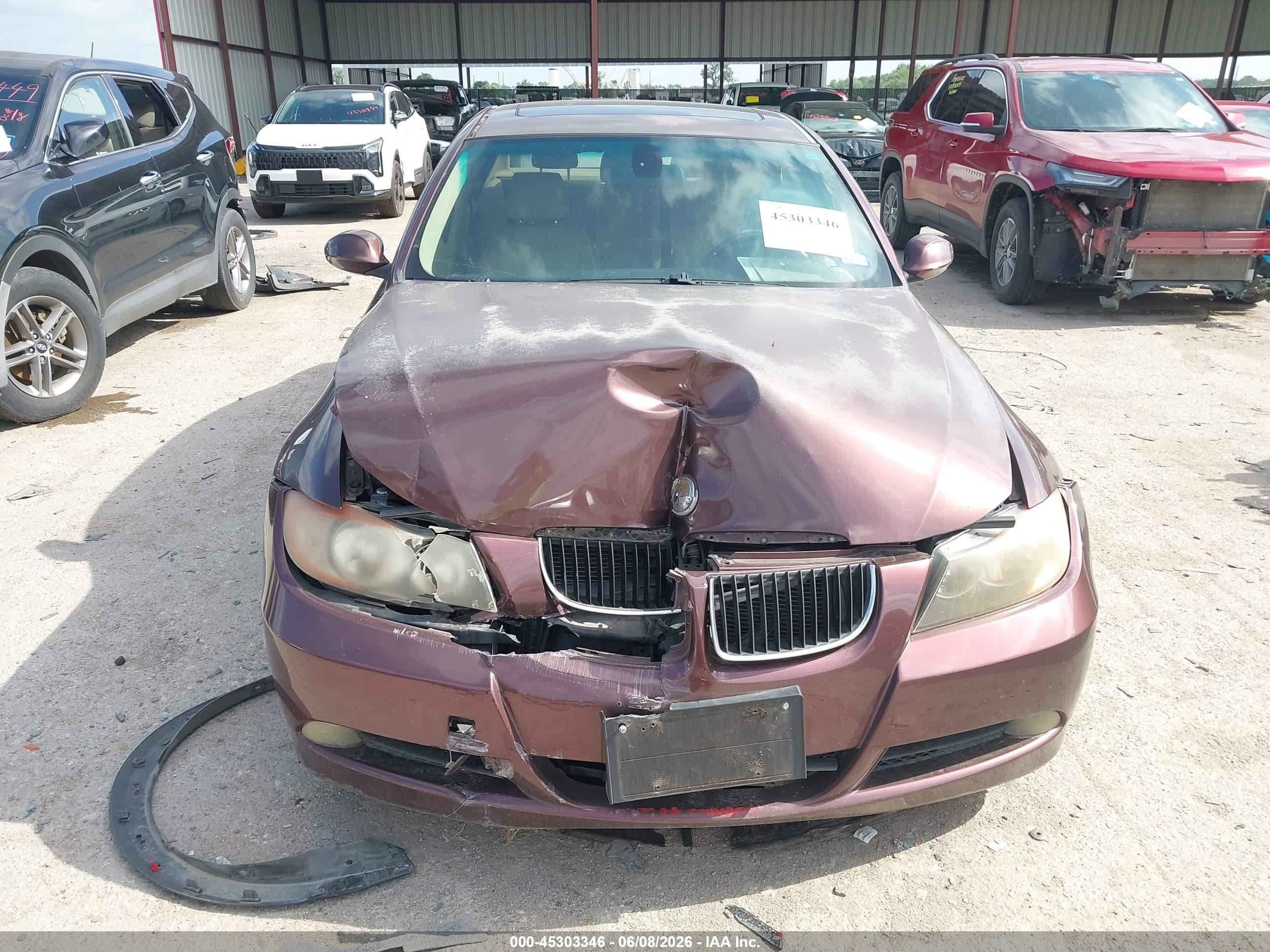 2006 Bmw 325i   Burgundy vin: WBAVB17586NK34130