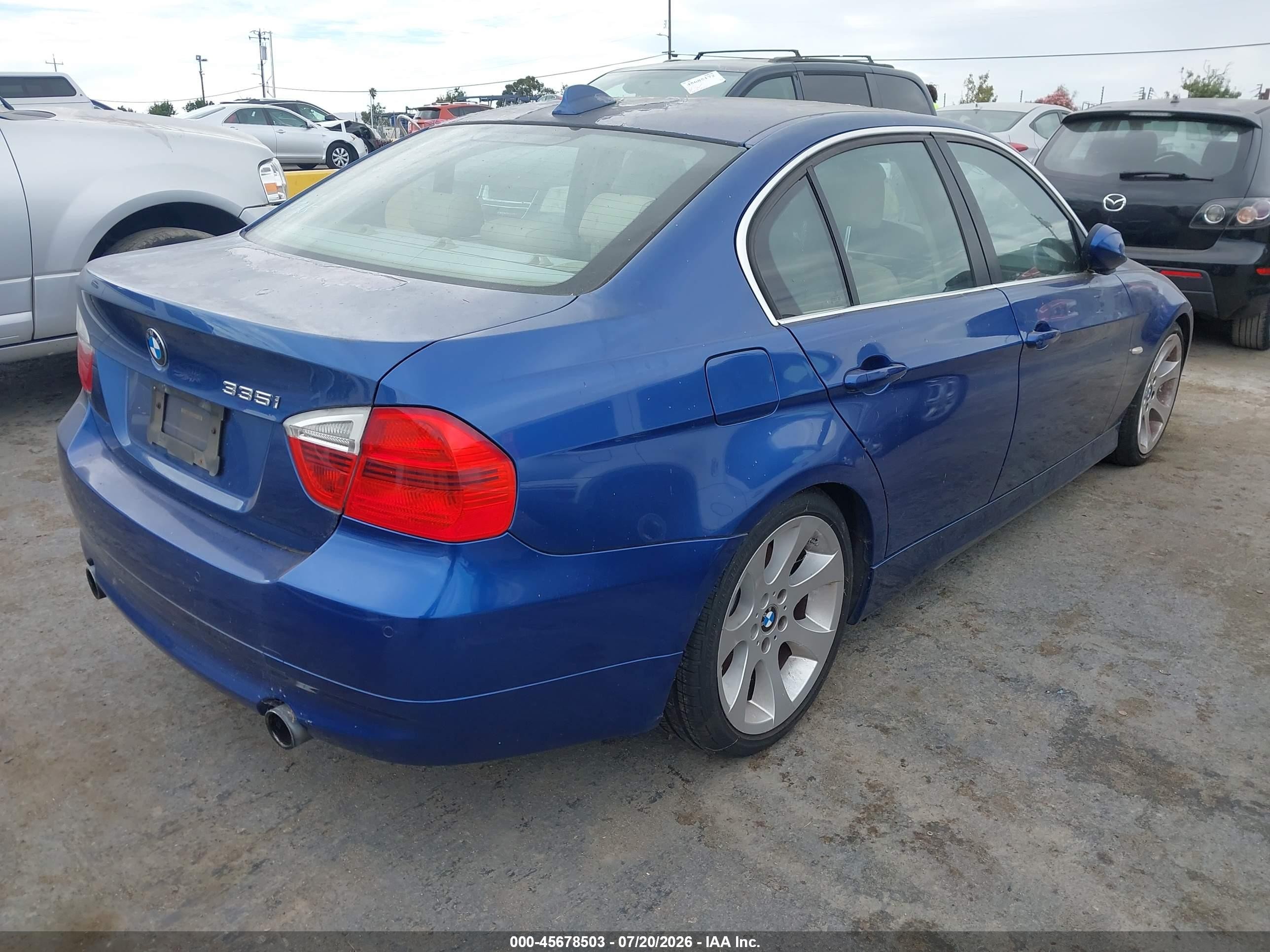 2007 Bmw 335i   Blue vin: WBAVB73507VH21576