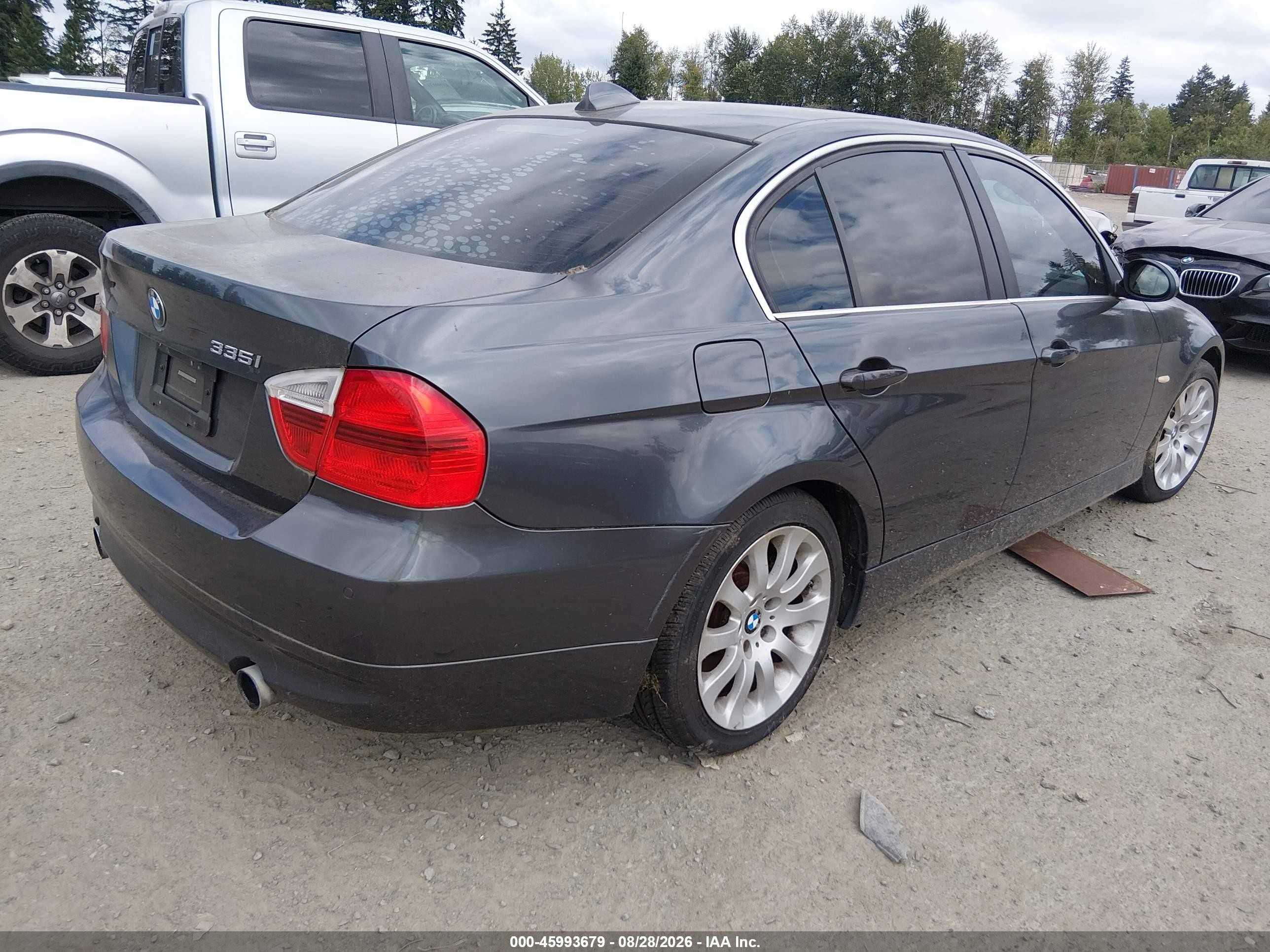 2008 Bmw 335 I Gray vin: WBAVB73518VH25010