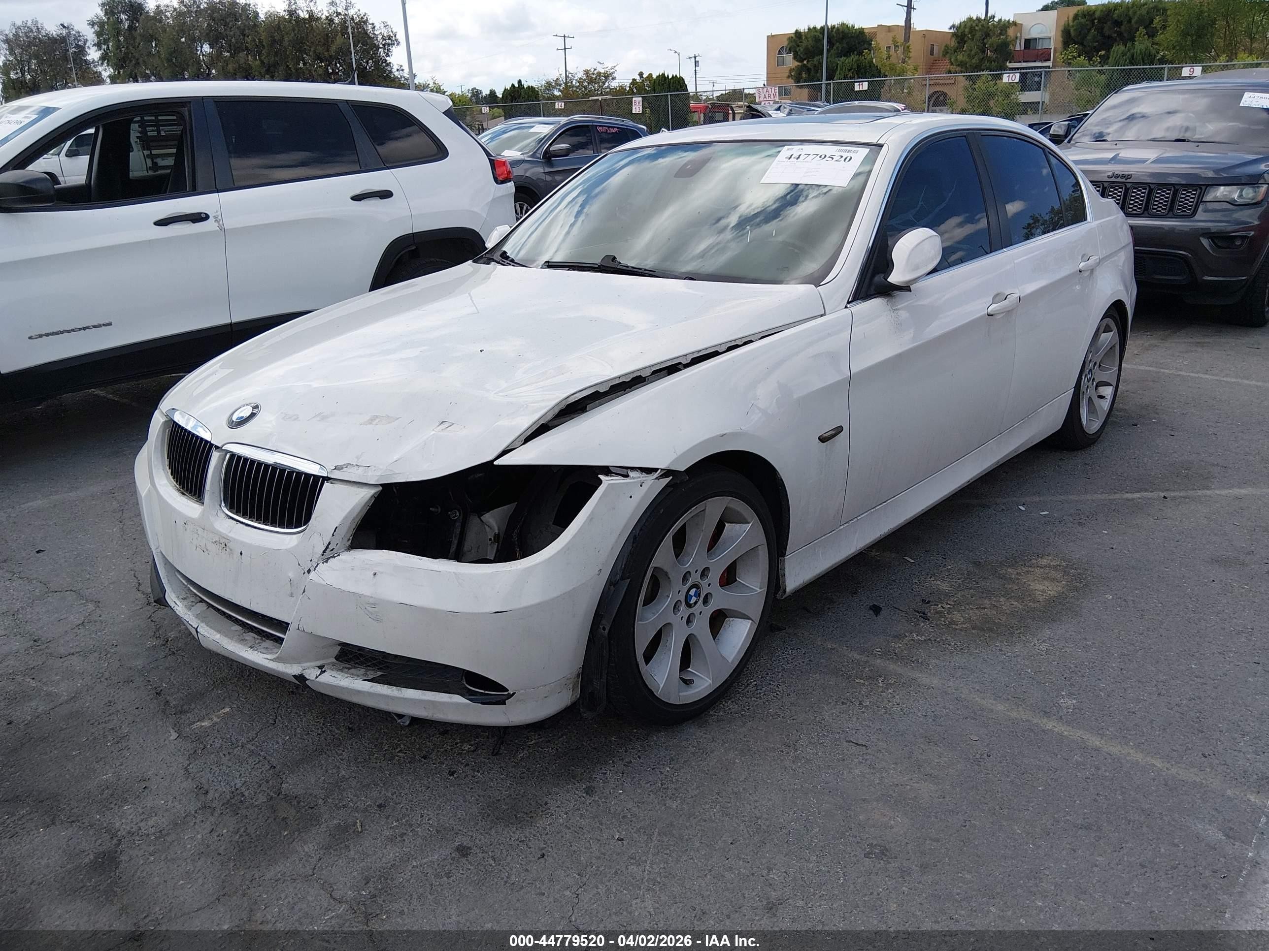 2007 Bmw 335i   White vin: WBAVB73527PA89913