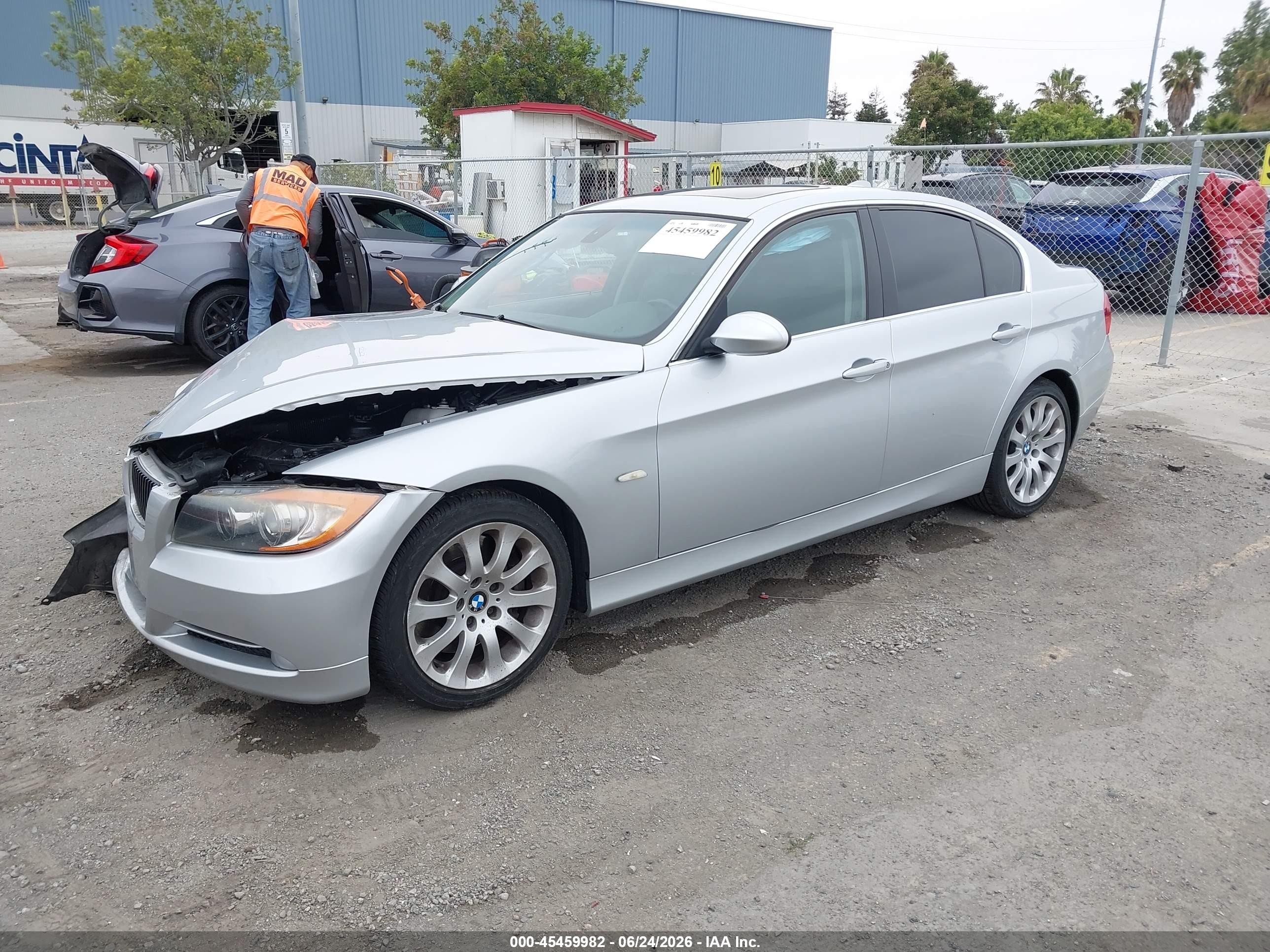 2007 Bmw 335i   Серебряный vin: WBAVB73527VF53035