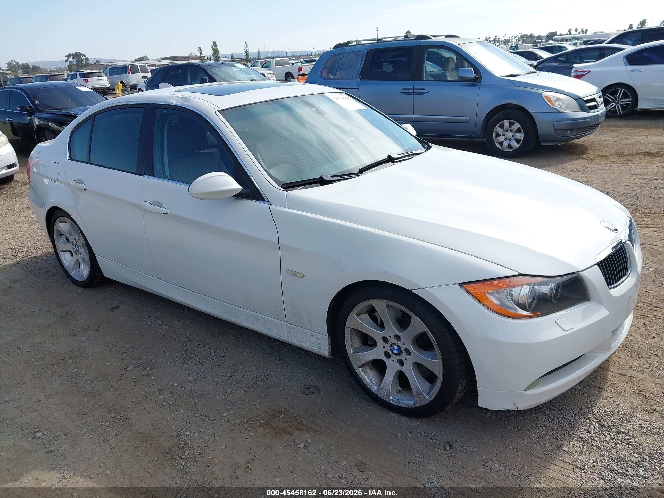 2007 Bmw 335i White vin: WBAVB73577PA85372