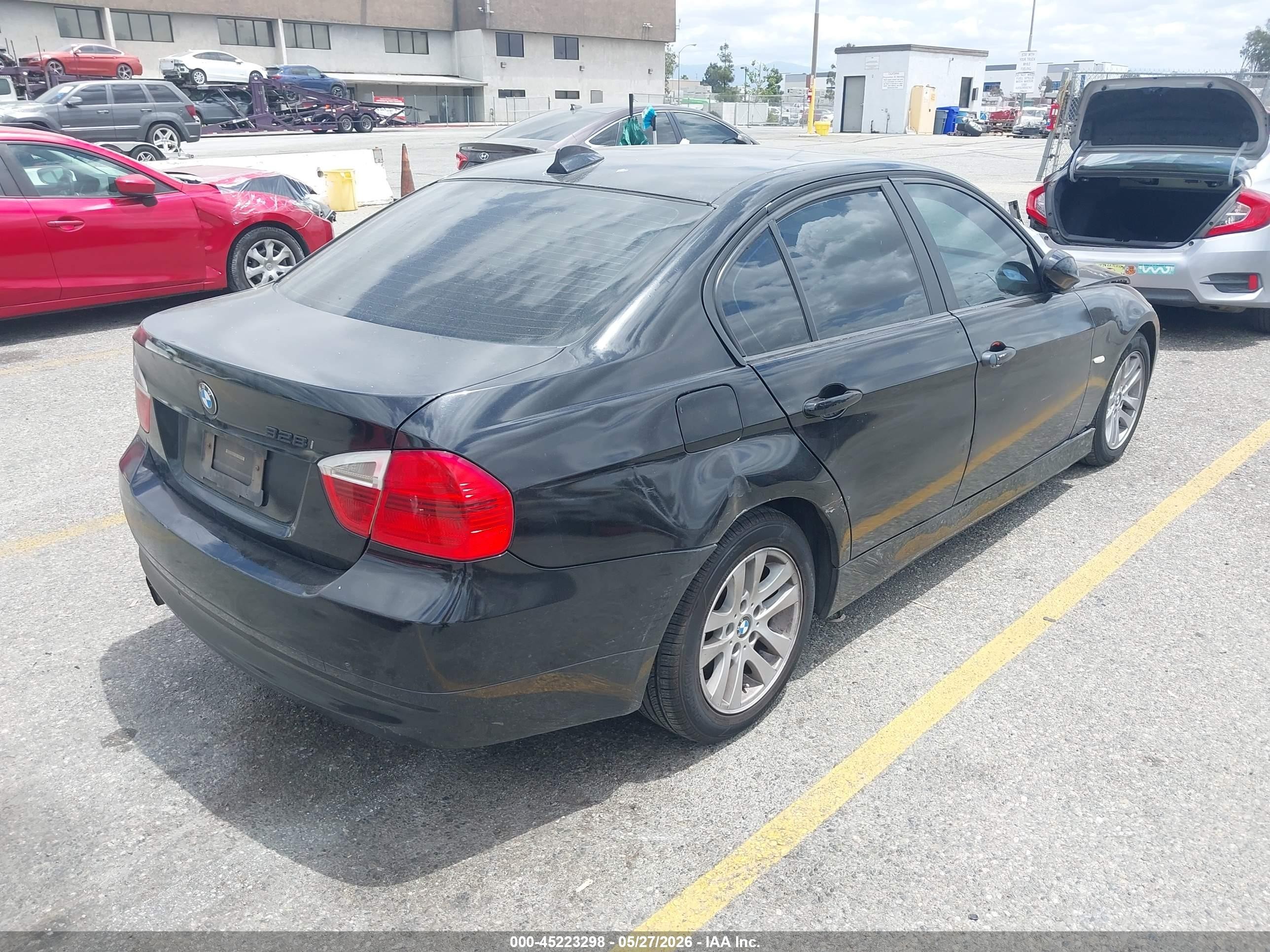 2007 Bmw 328i Black vin: WBAVC53517FZ75239