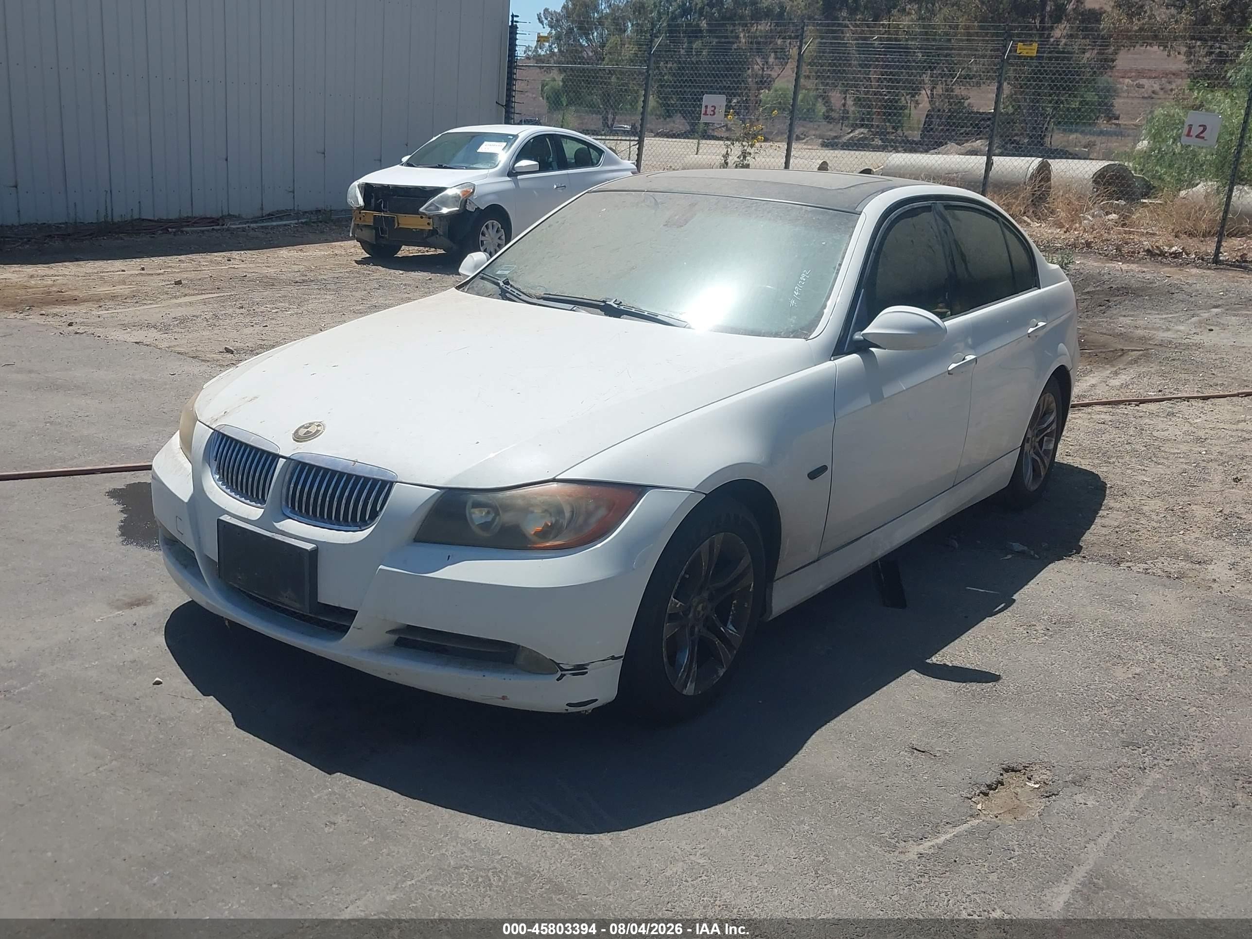 2008 Bmw 328i   White vin: WBAVC53548FZ84597