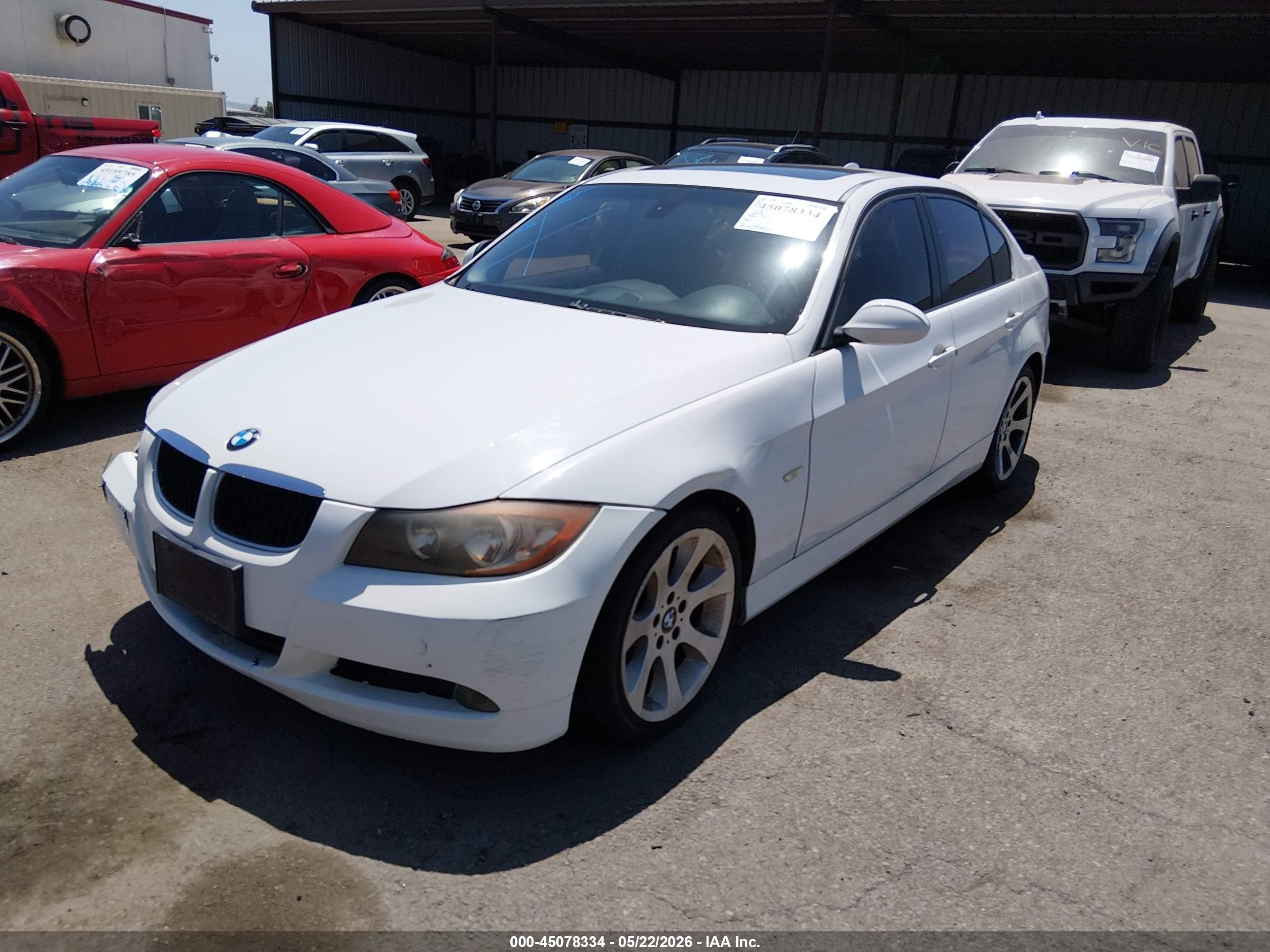 2007 Bmw 328i   White vin: WBAVC53557FZ80234