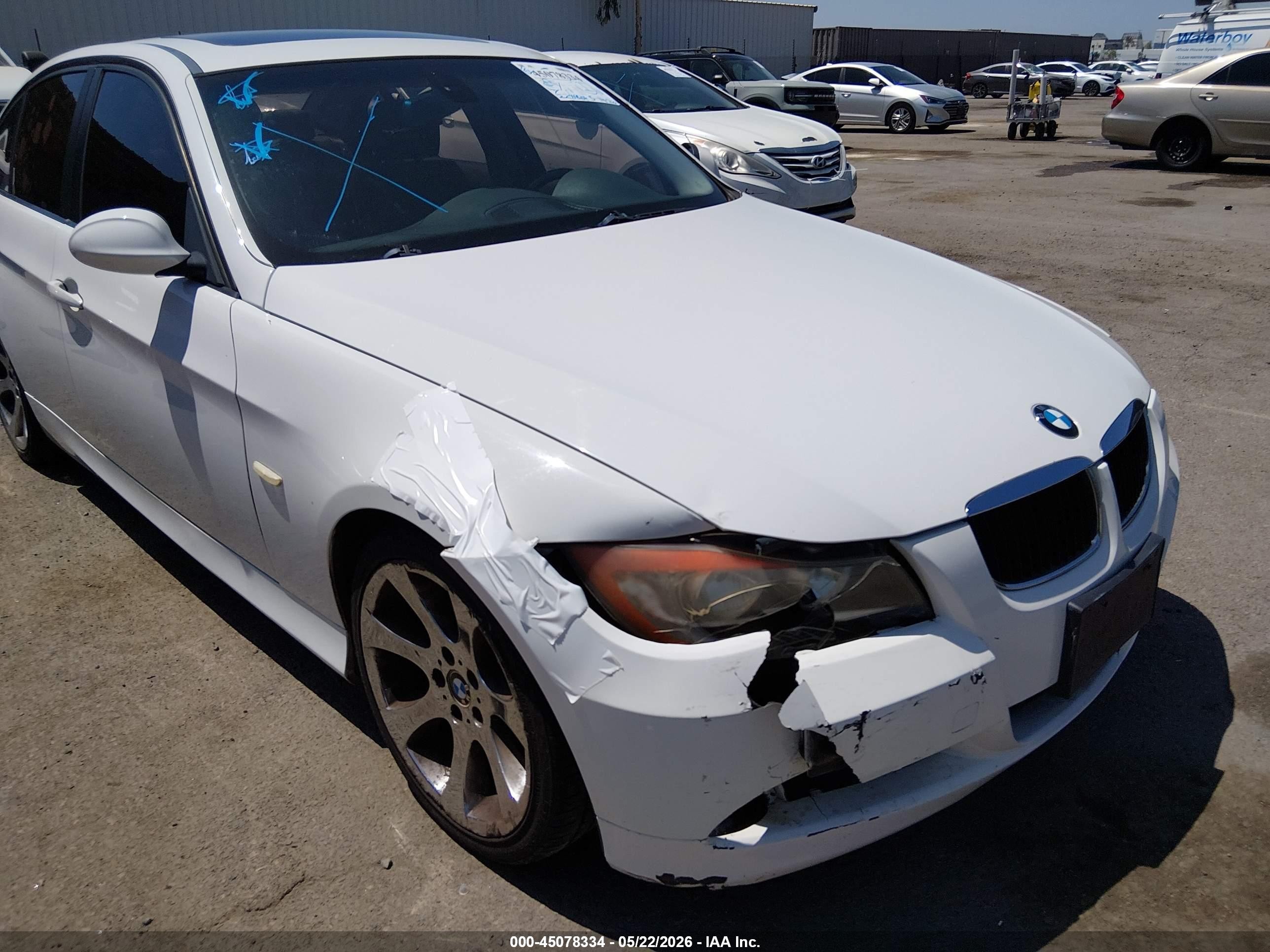2007 Bmw 328i   White vin: WBAVC53557FZ80234