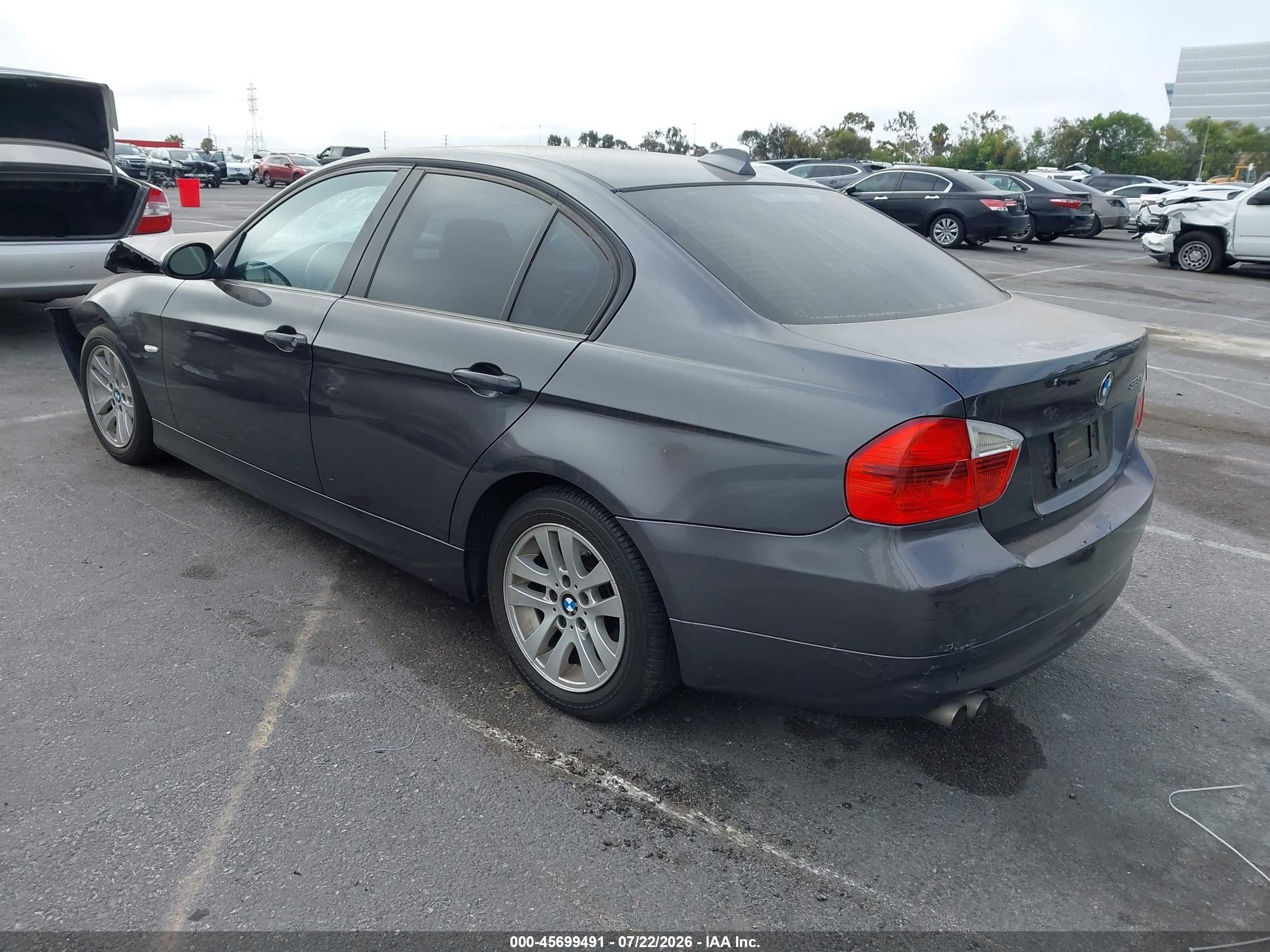 2007 Bmw 328i   Gray vin: WBAVC535X7FZ76454