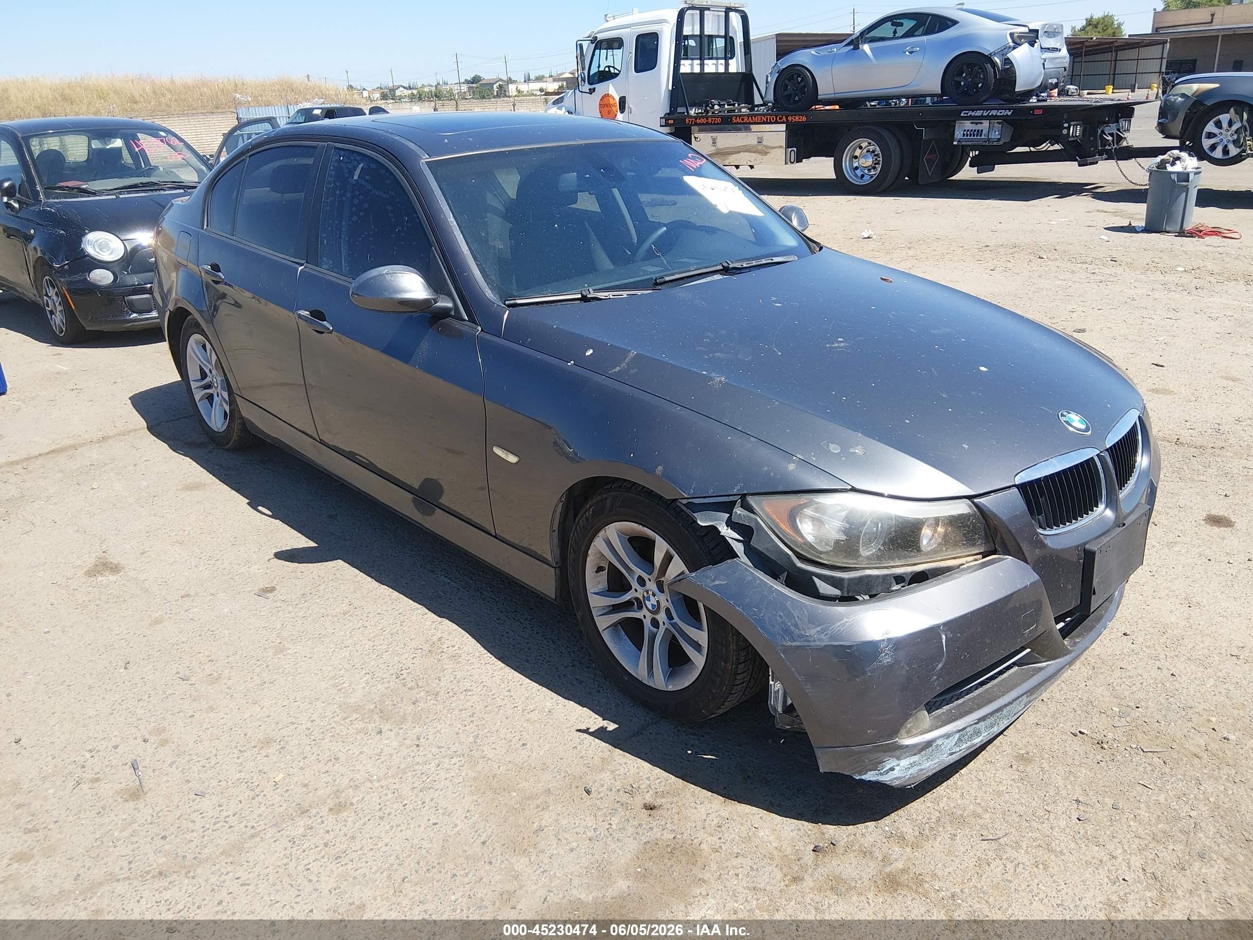 2008 Bmw 328i   Gray vin: WBAVC57598NK77396