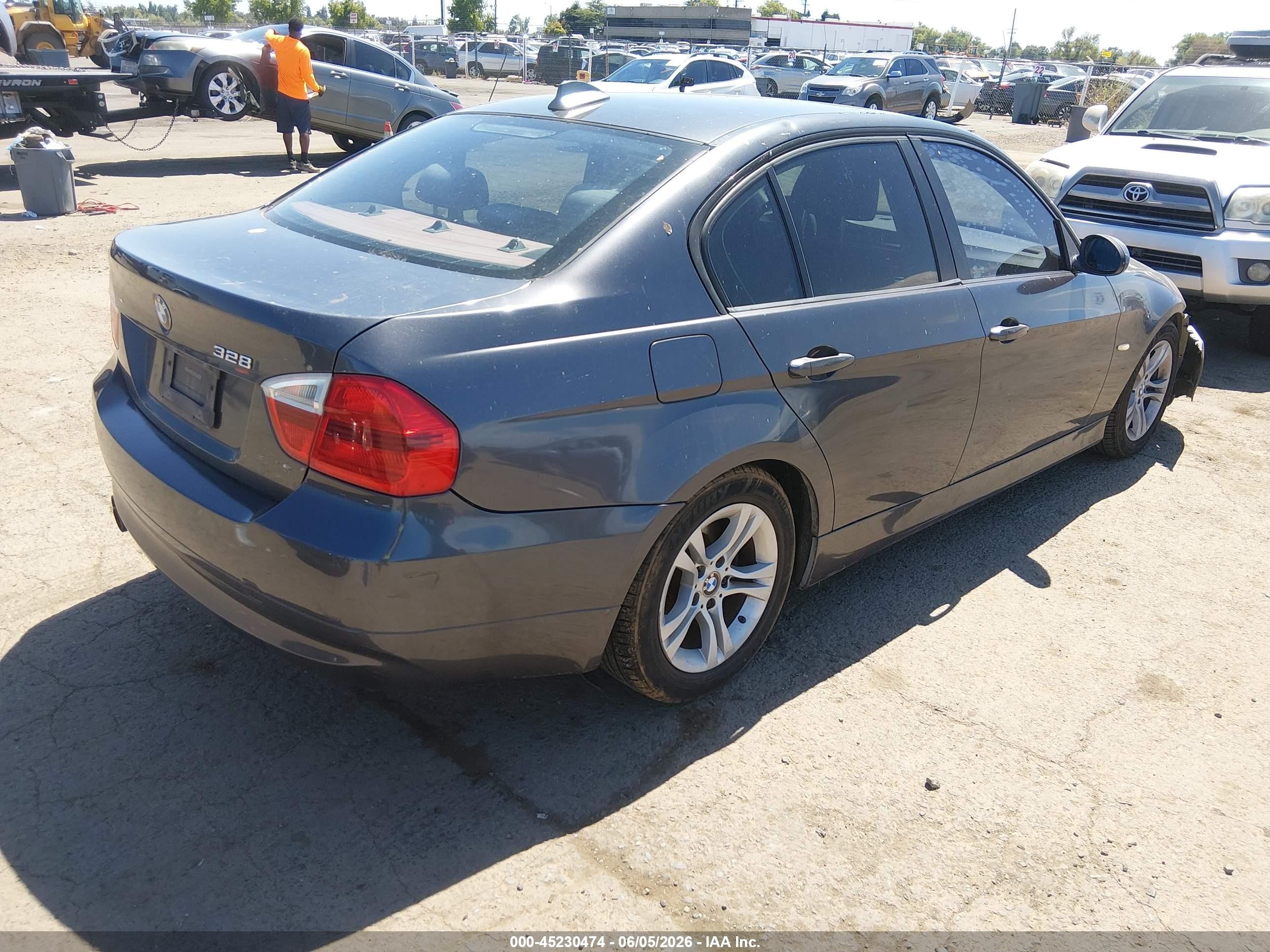 2008 Bmw 328i   Gray vin: WBAVC57598NK77396