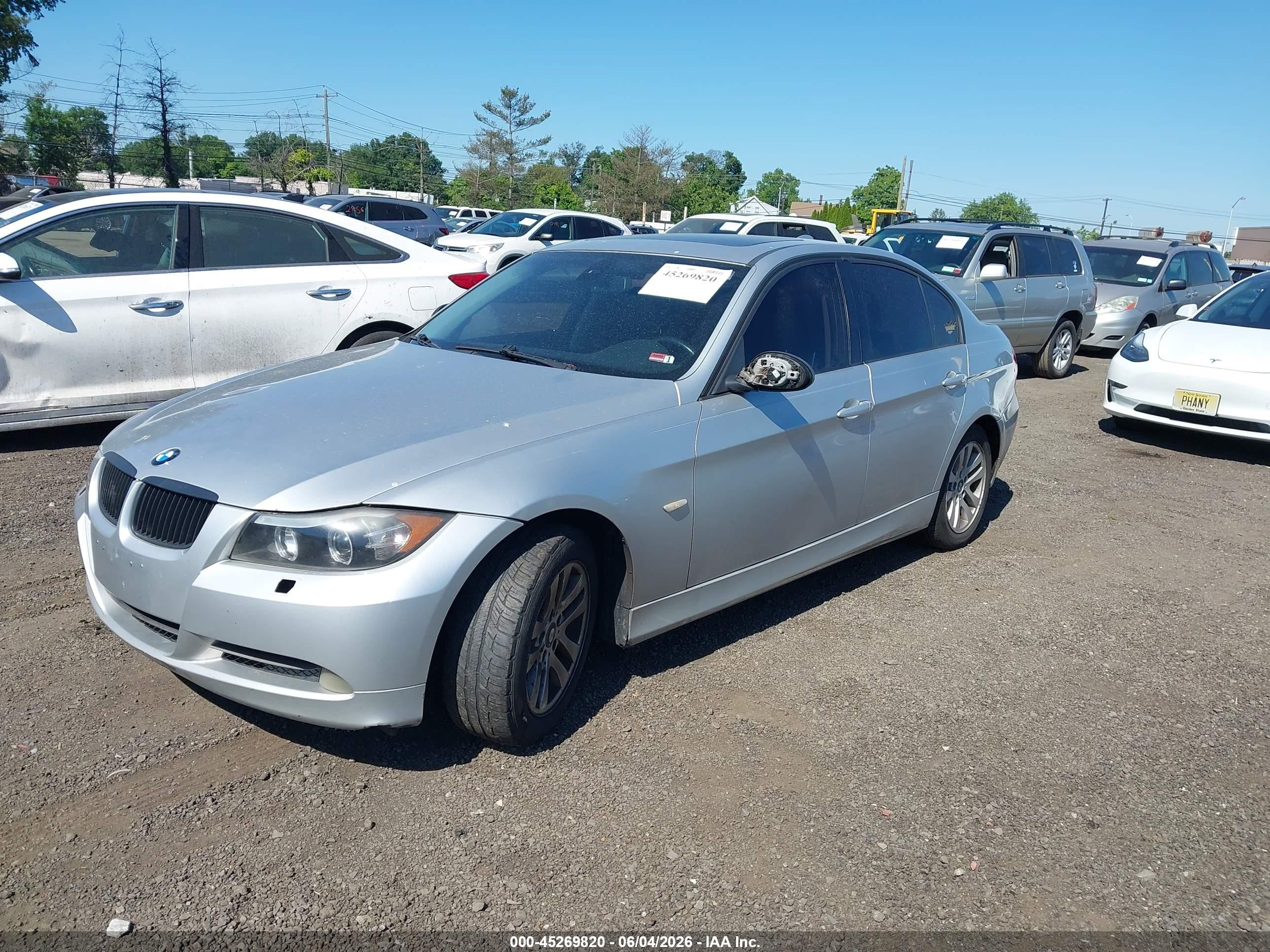 2007 Bmw 328xi   Silver vin: WBAVC73507KP35862