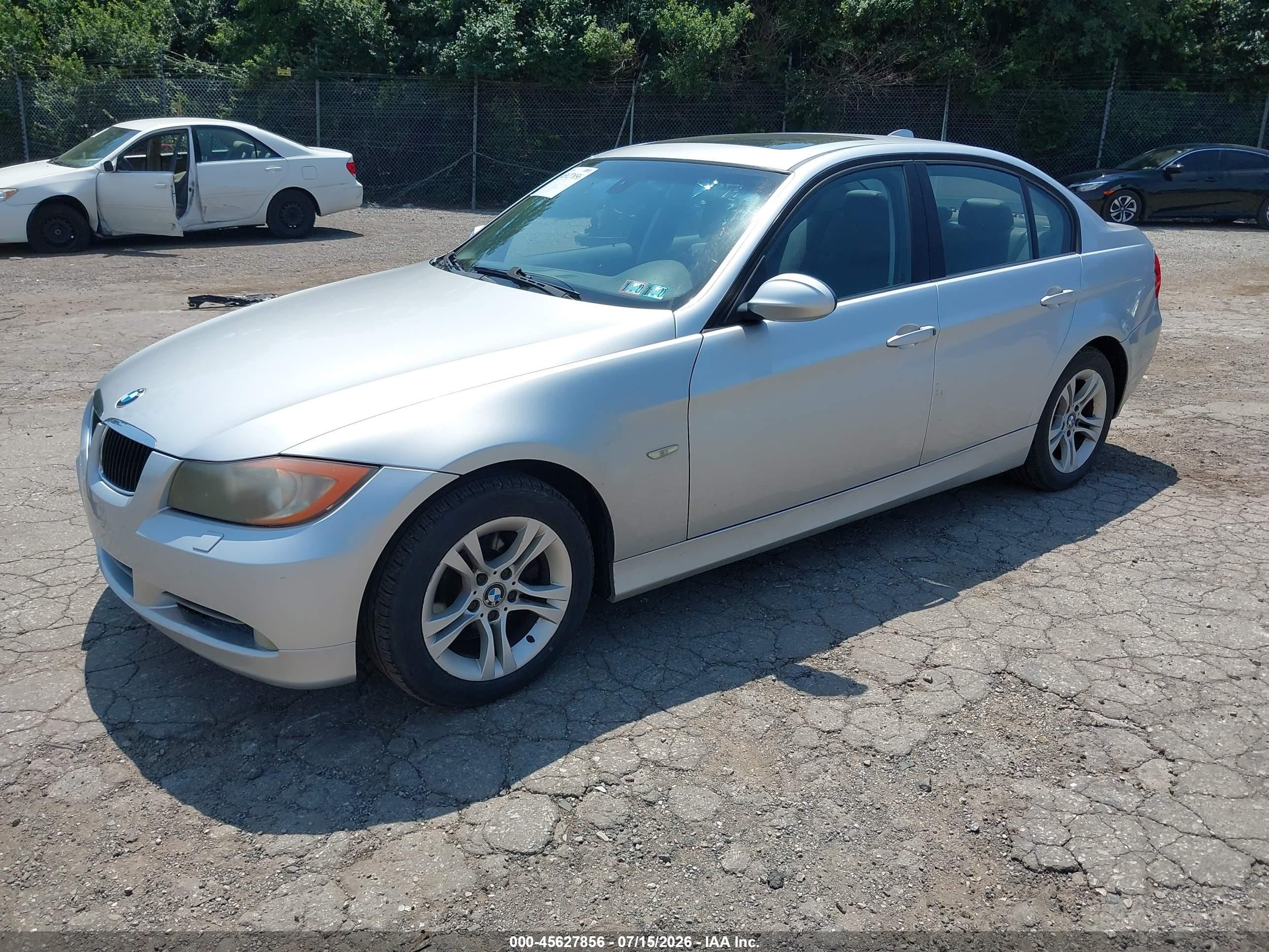 2008 Bmw 328xi   Silver vin: WBAVC93518K045020