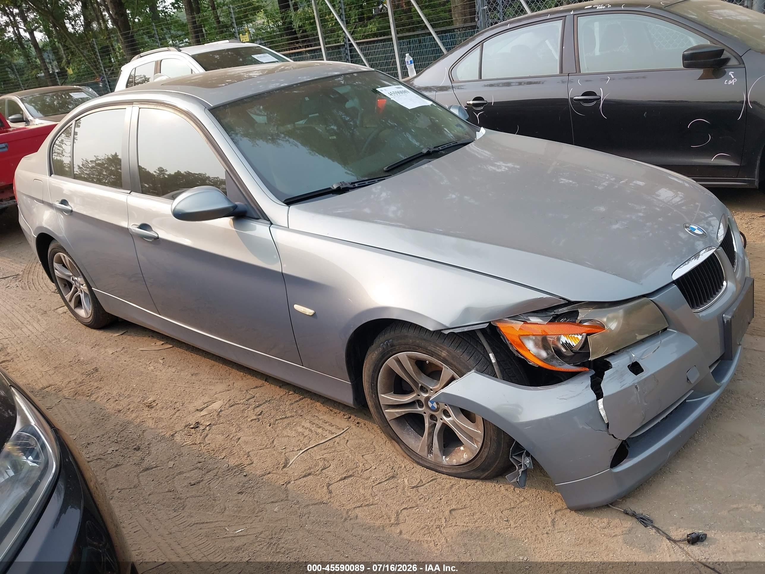 2008 Bmw 328xi   Silver vin: WBAVC93528K037752