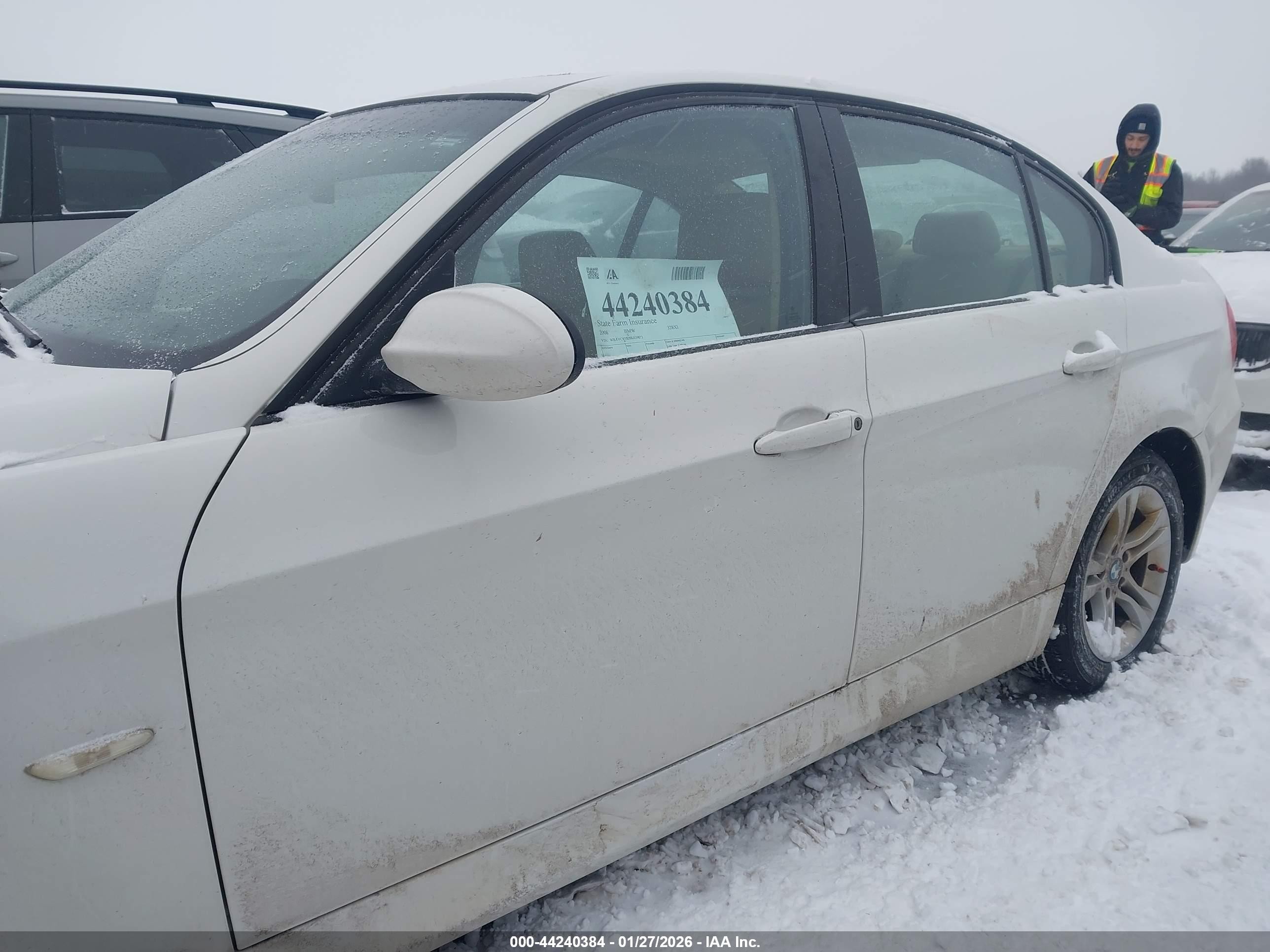 2008 Bmw 328xi   Белый vin: WBAVC93528K039873