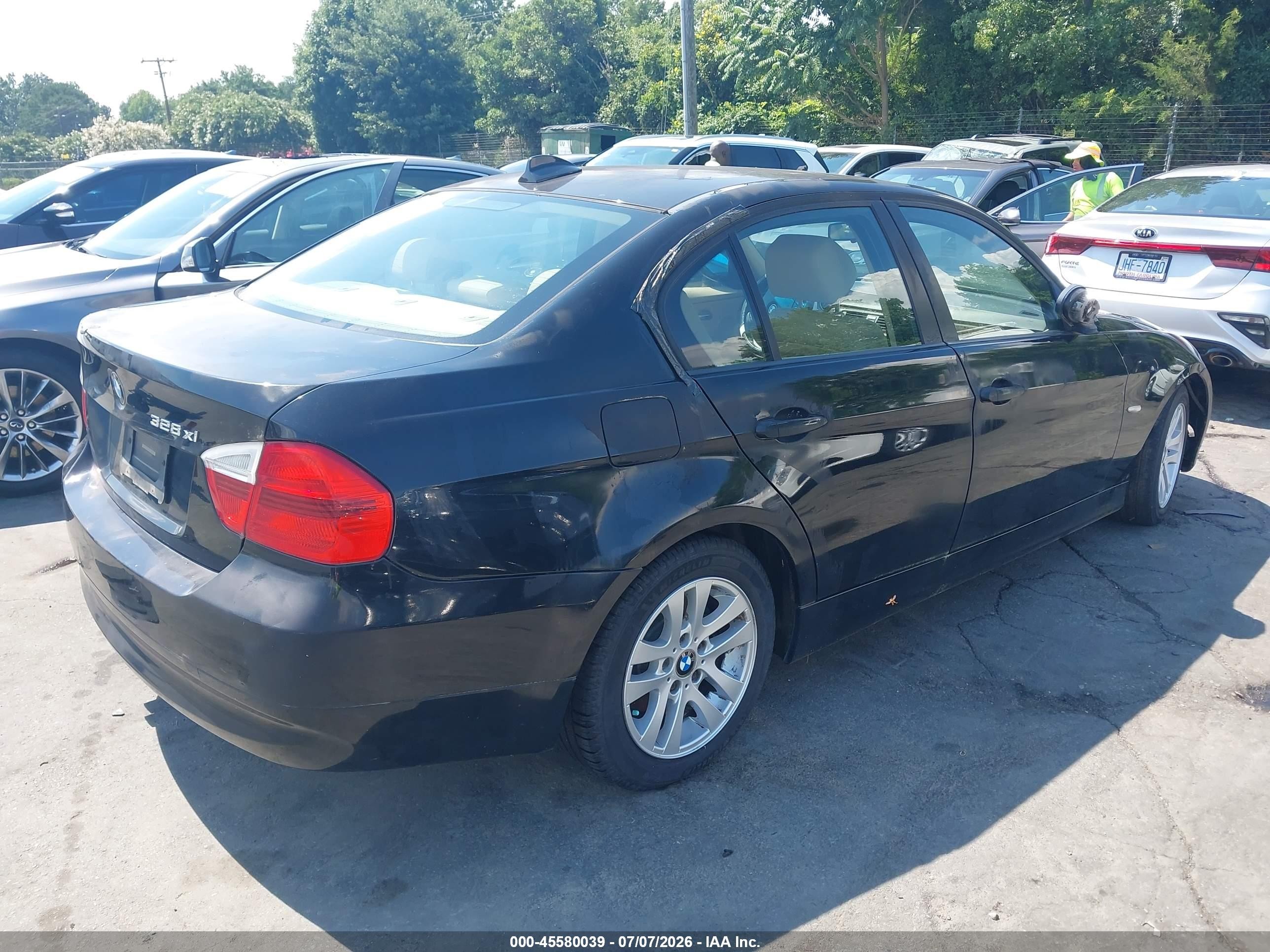 2007 Bmw 328xi   Black vin: WBAVC93557KX58954
