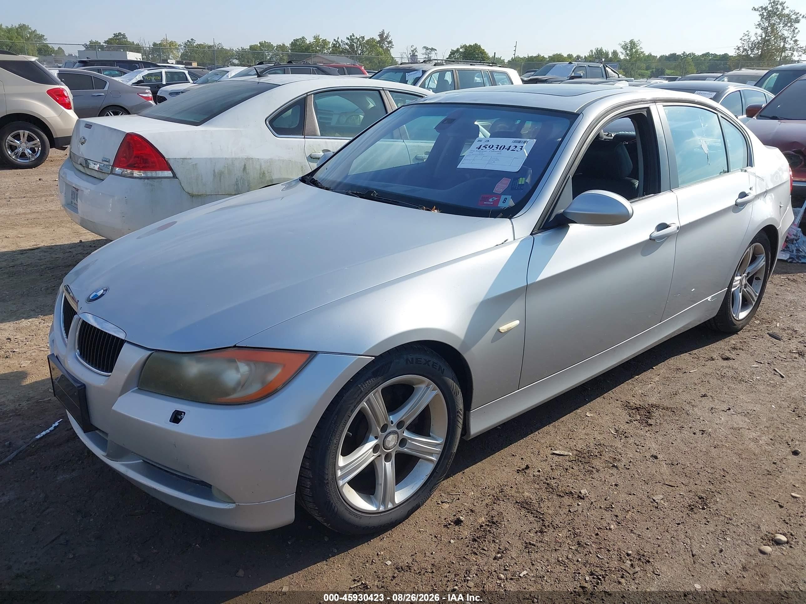2008 Bmw 328xi   Silver vin: WBAVC93558K042055